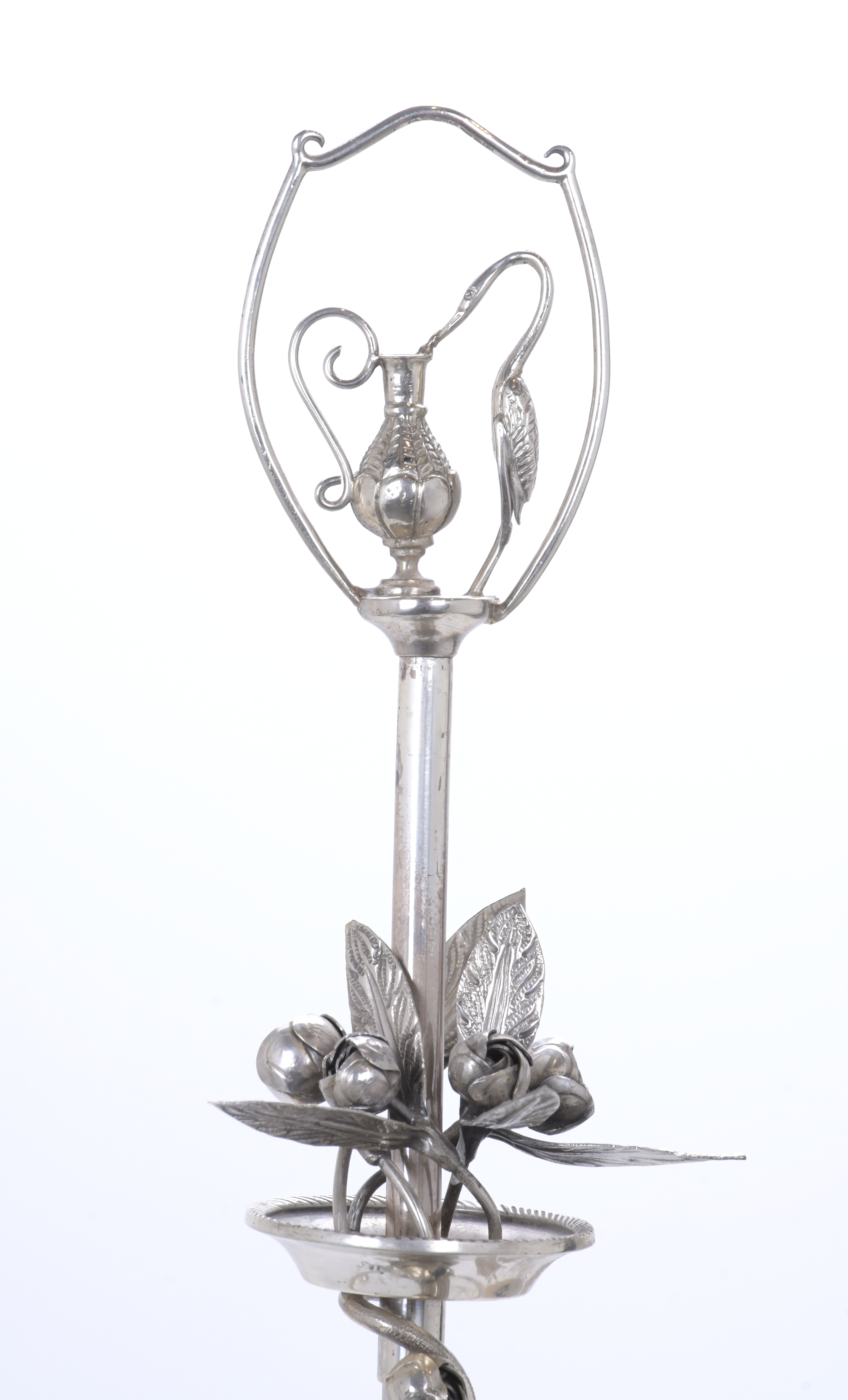 VALENTÍ. Pareja de candelabros en plata, circa 1940.