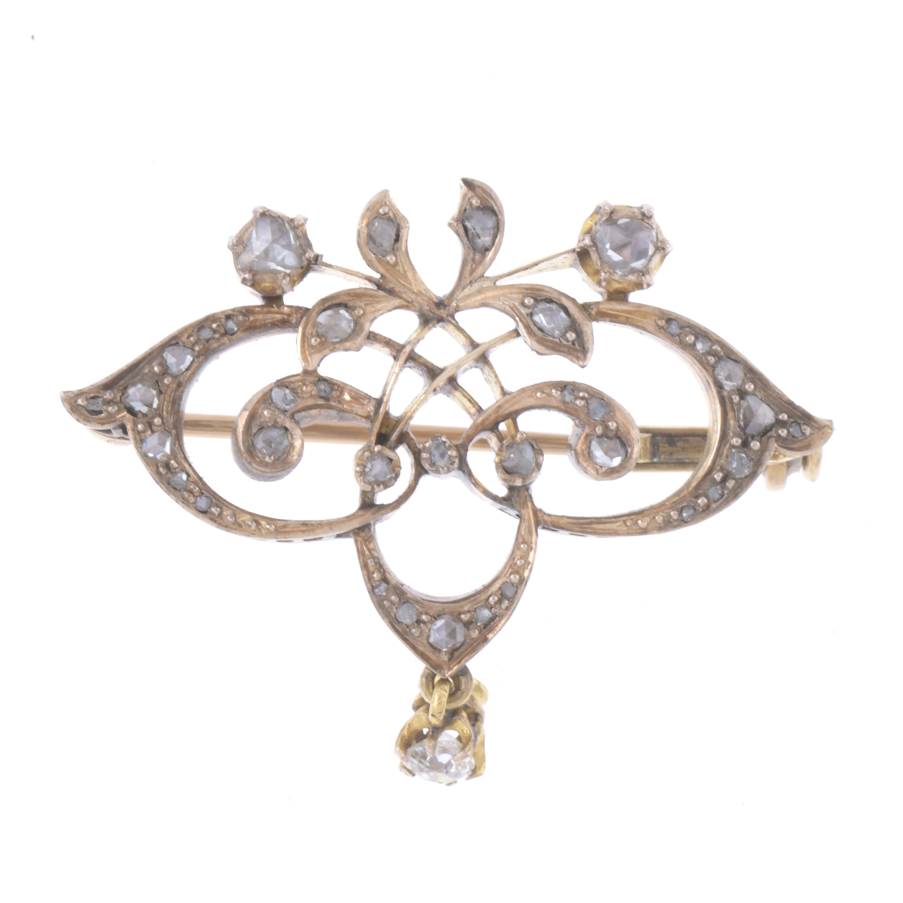 BROCHE ART NOUVEAU CON DIAMANTES.