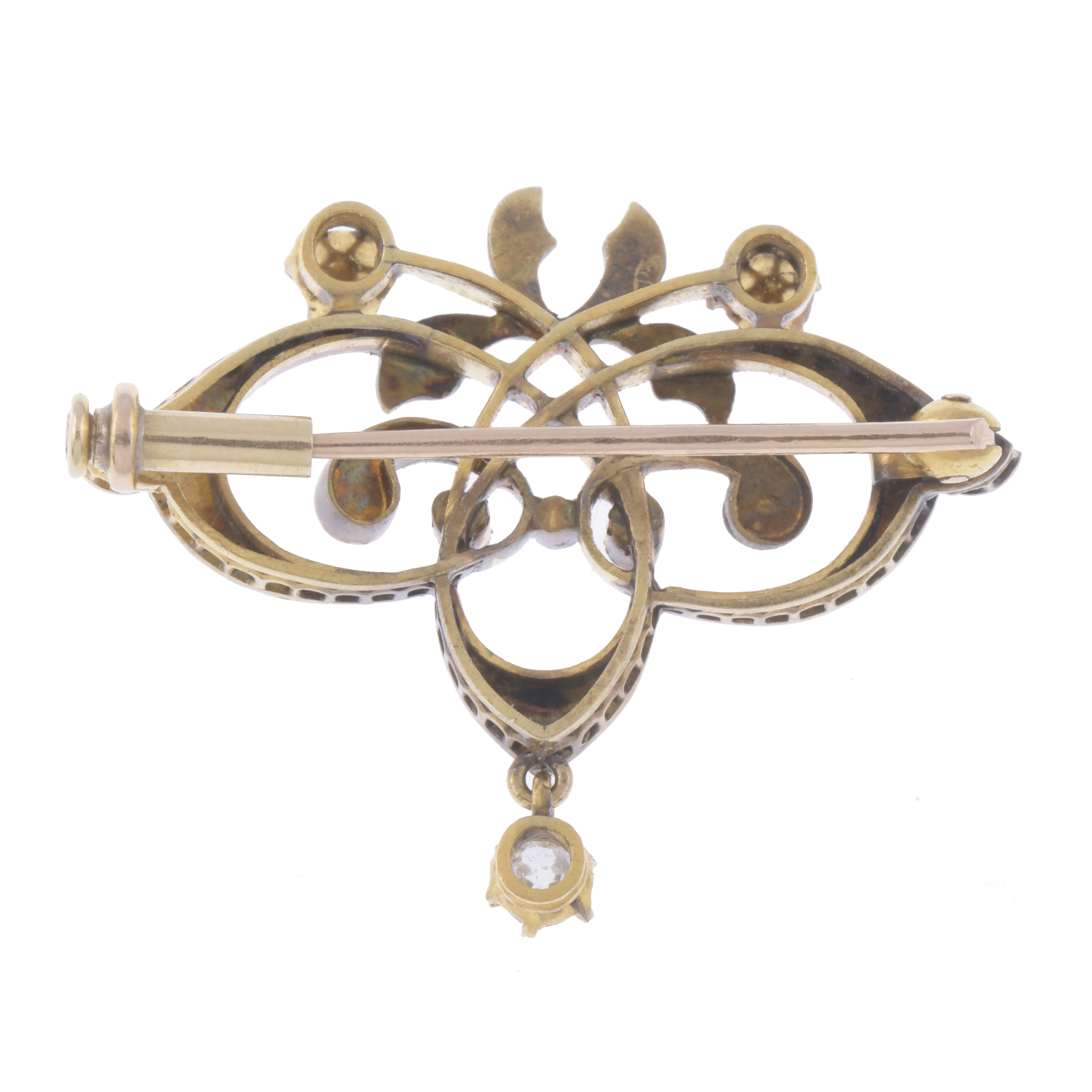 BROCHE ART NOUVEAU CON DIAMANTES.