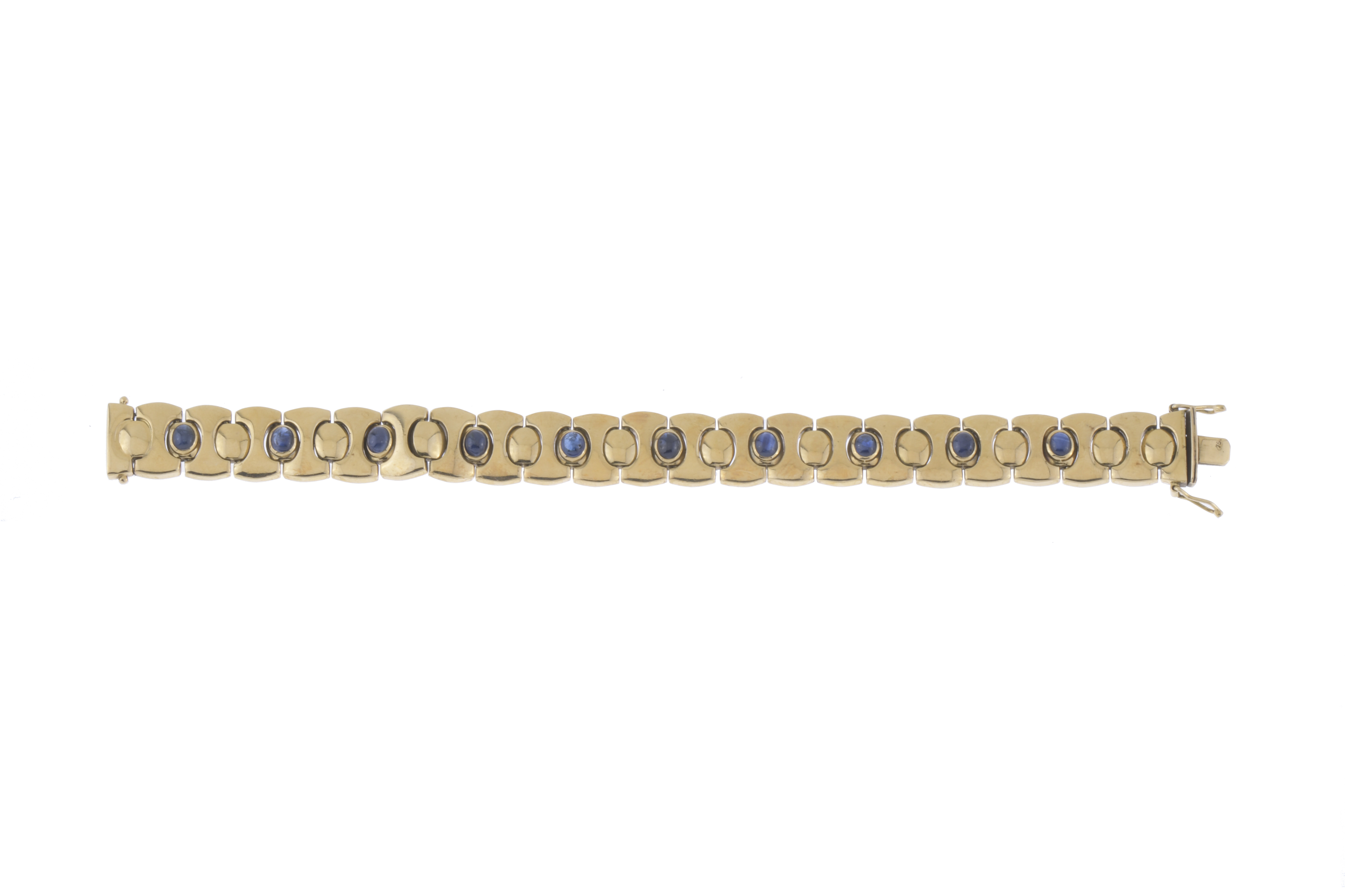 PULSERA ARTICULADA CON CABUJONES DE ZAFIROS.
