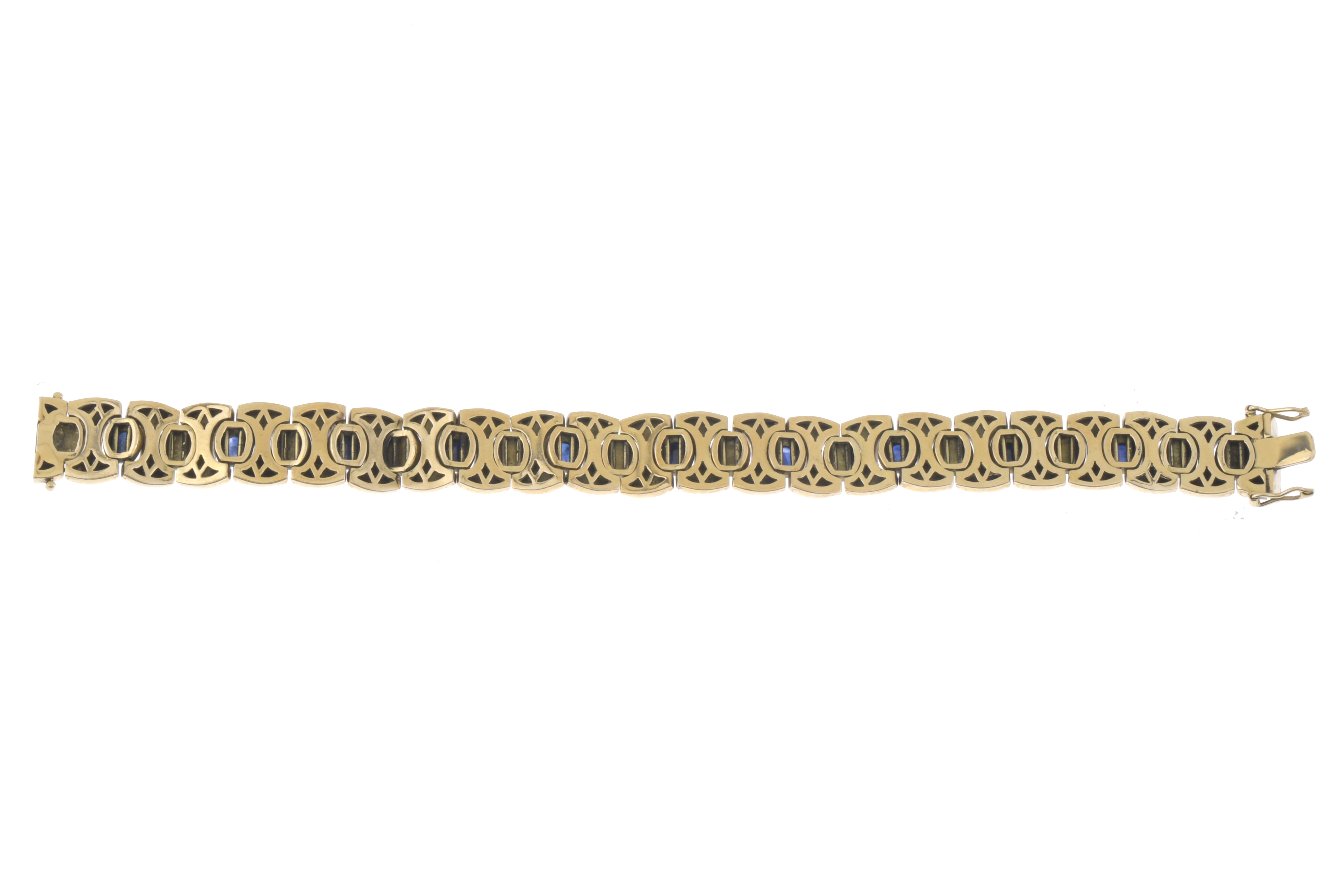 PULSERA ARTICULADA CON CABUJONES DE ZAFIROS.