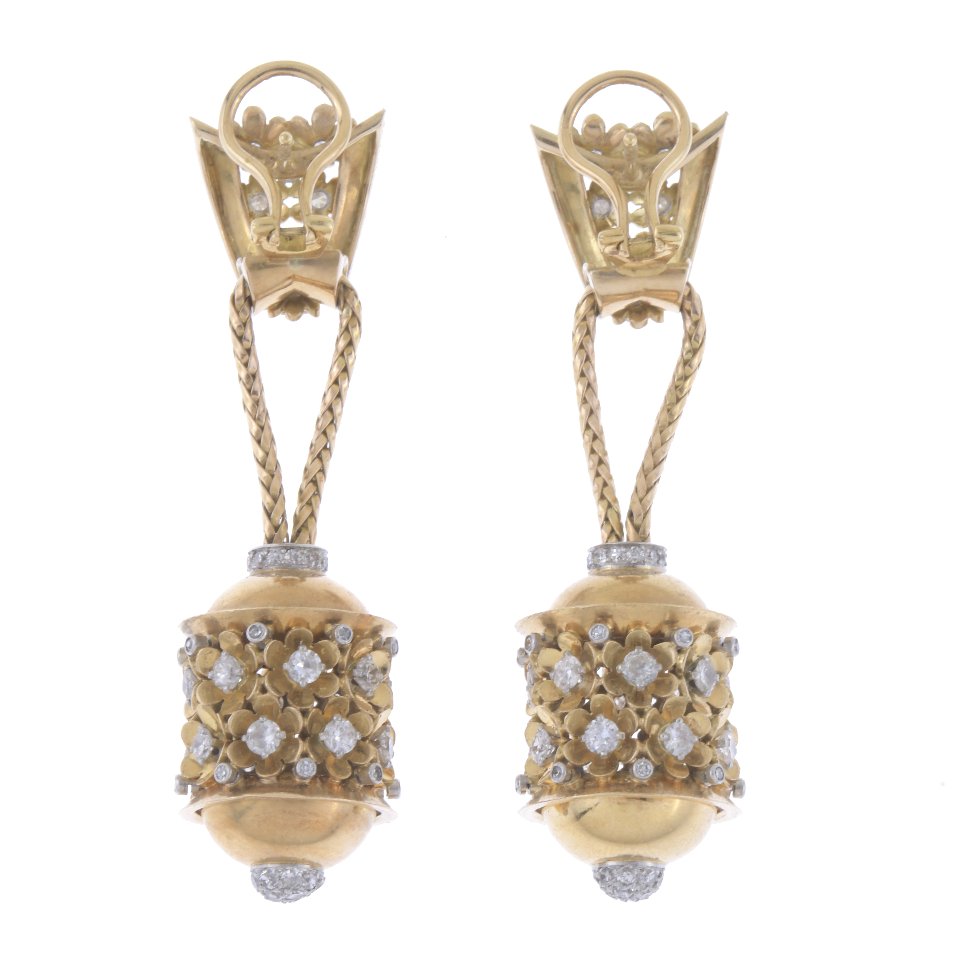 PENDIENTES LARGOS CON DIAMANTES.