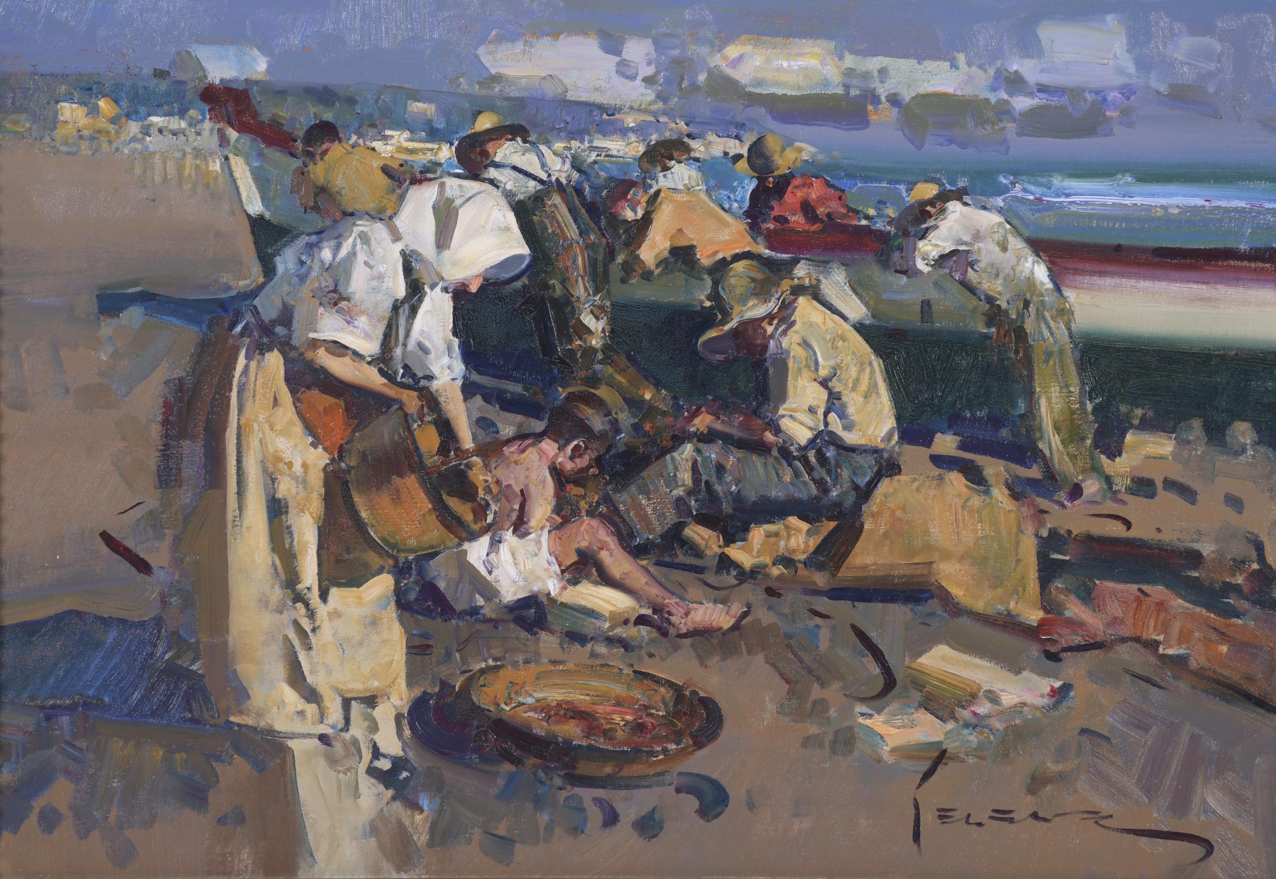 EUSTAQUIO SEGRELLES (1936). "PESCADORES EN LA PLAYA".