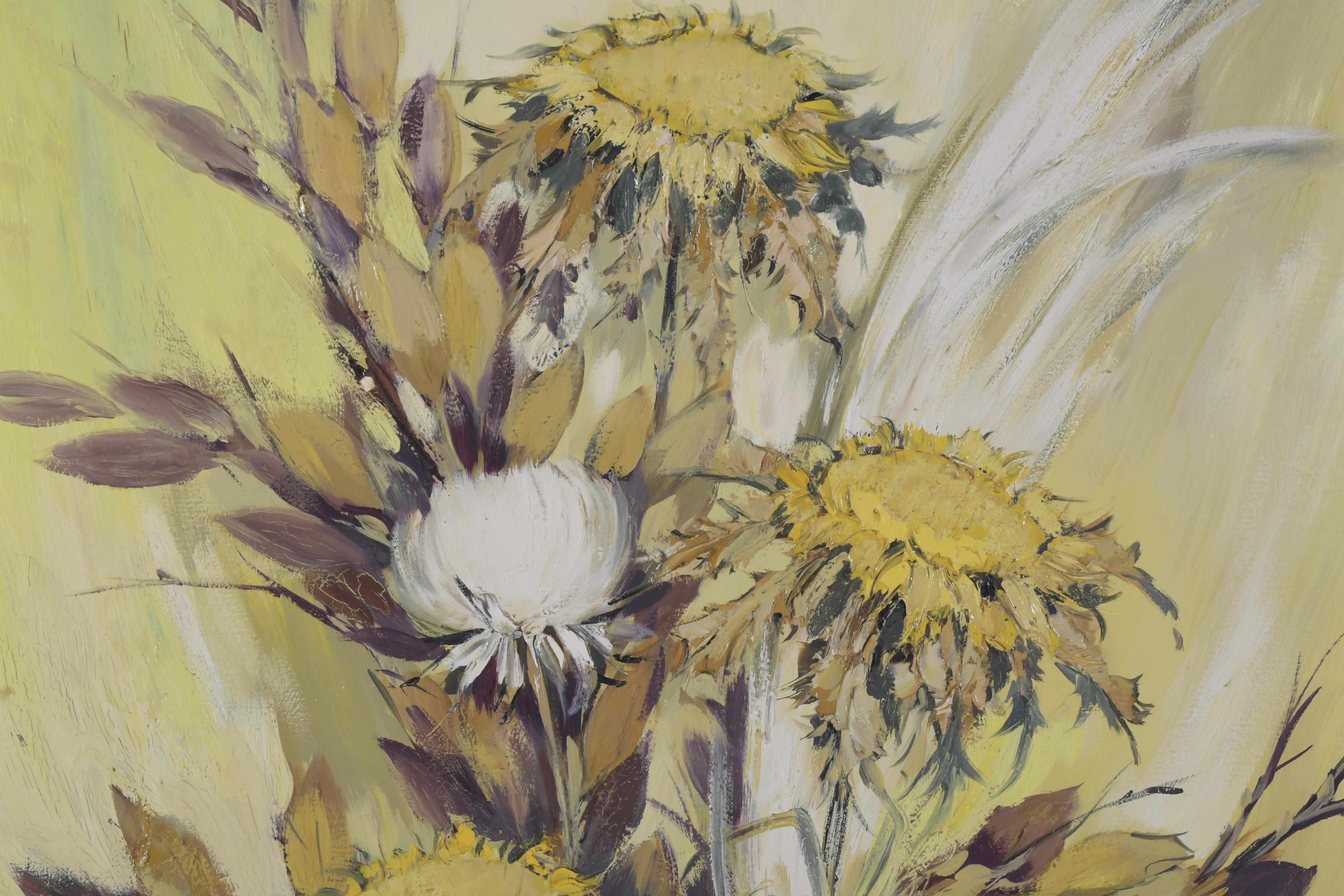 JOSEP MlGUEL SERRANO (1912-1982). "BODEGÓN GIRASOLES", 1975.