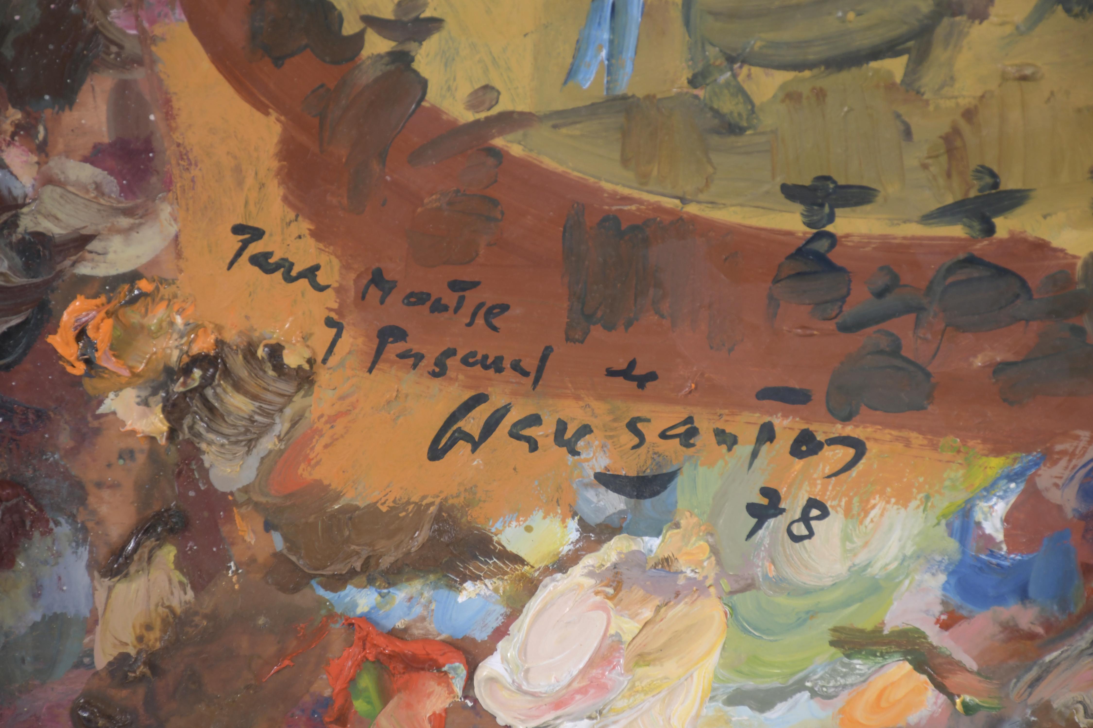 JULIÁN GRAU SANTOS (1937). Paleta de pintor pintada con Tau