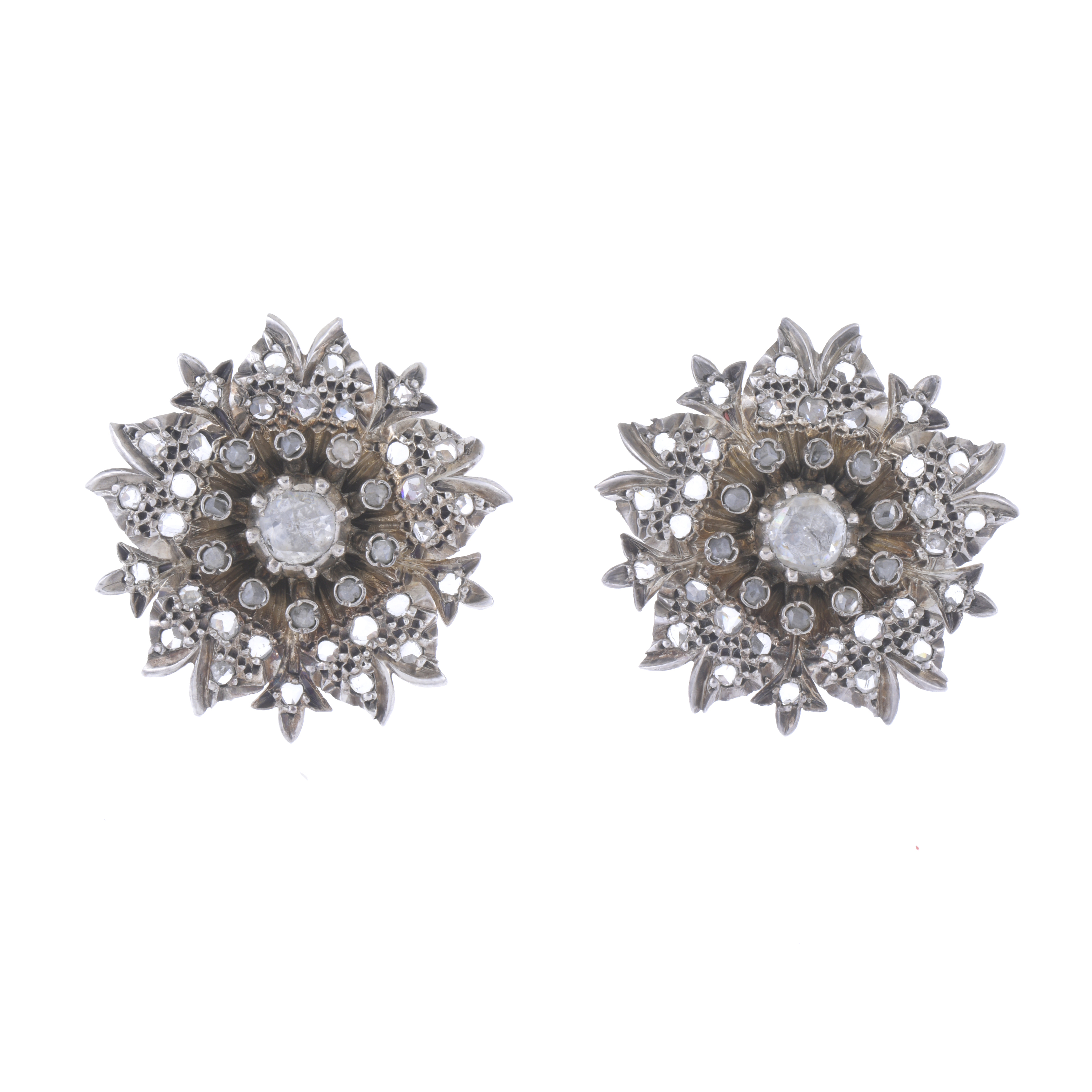 Pendientes Belle époque franceses. Circa 1895-1905.