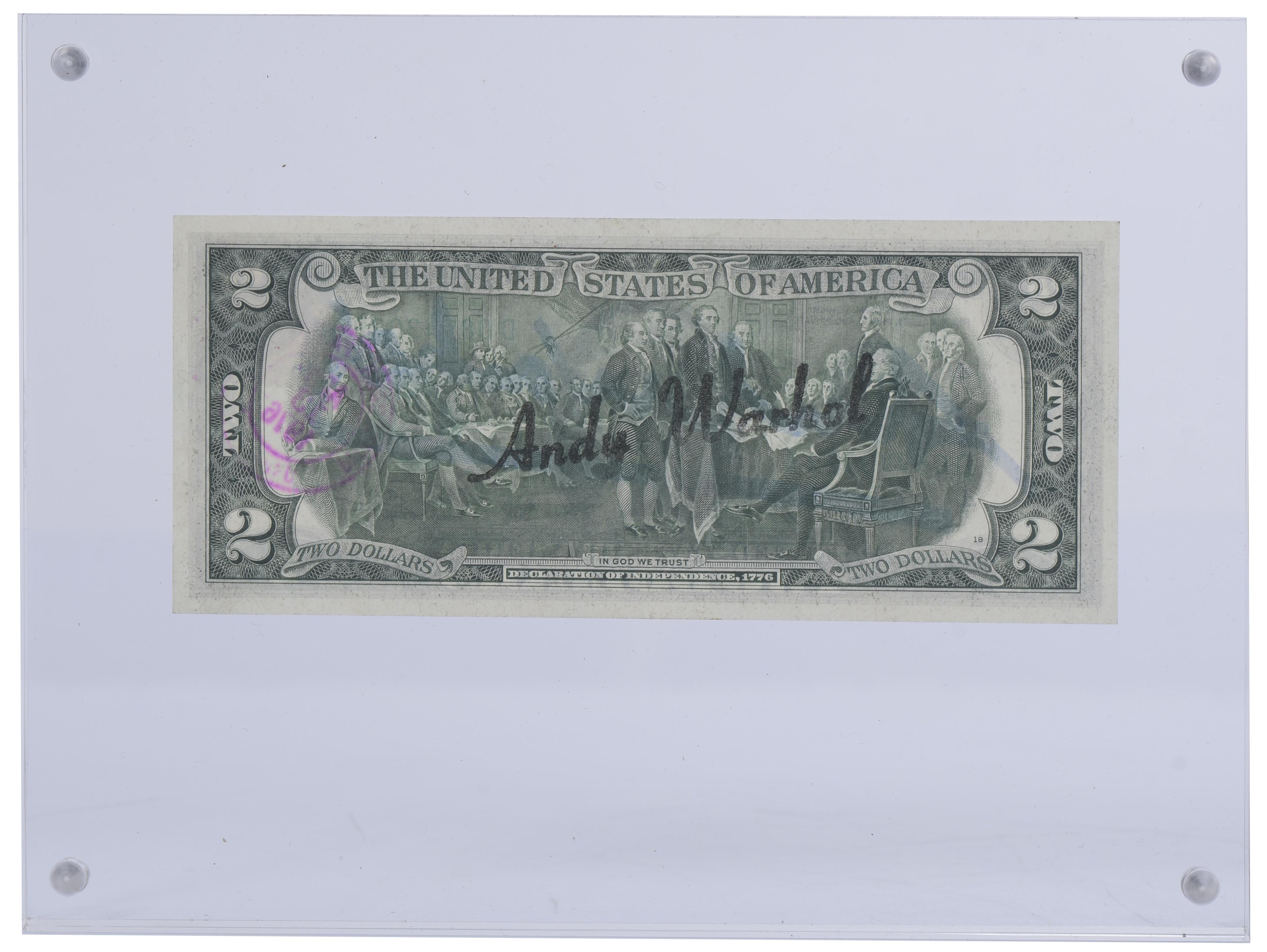 ATRIBUIDO A ANDREW WARHOL (1928-1987). BILLETE AMERICANO DE