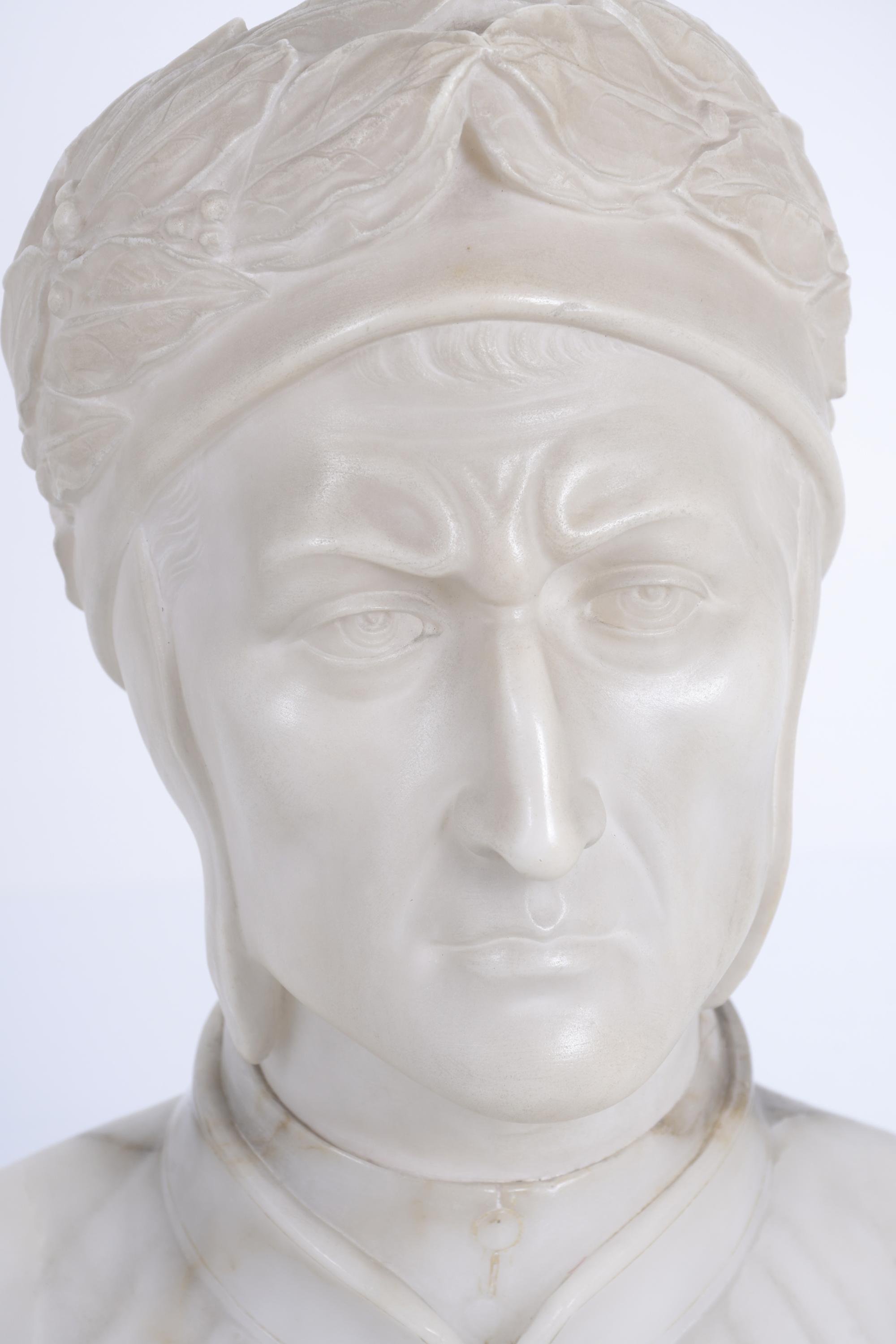 "BUSTO DE DANTE ALIGHIERI", FIN. SIGLO XIX. 