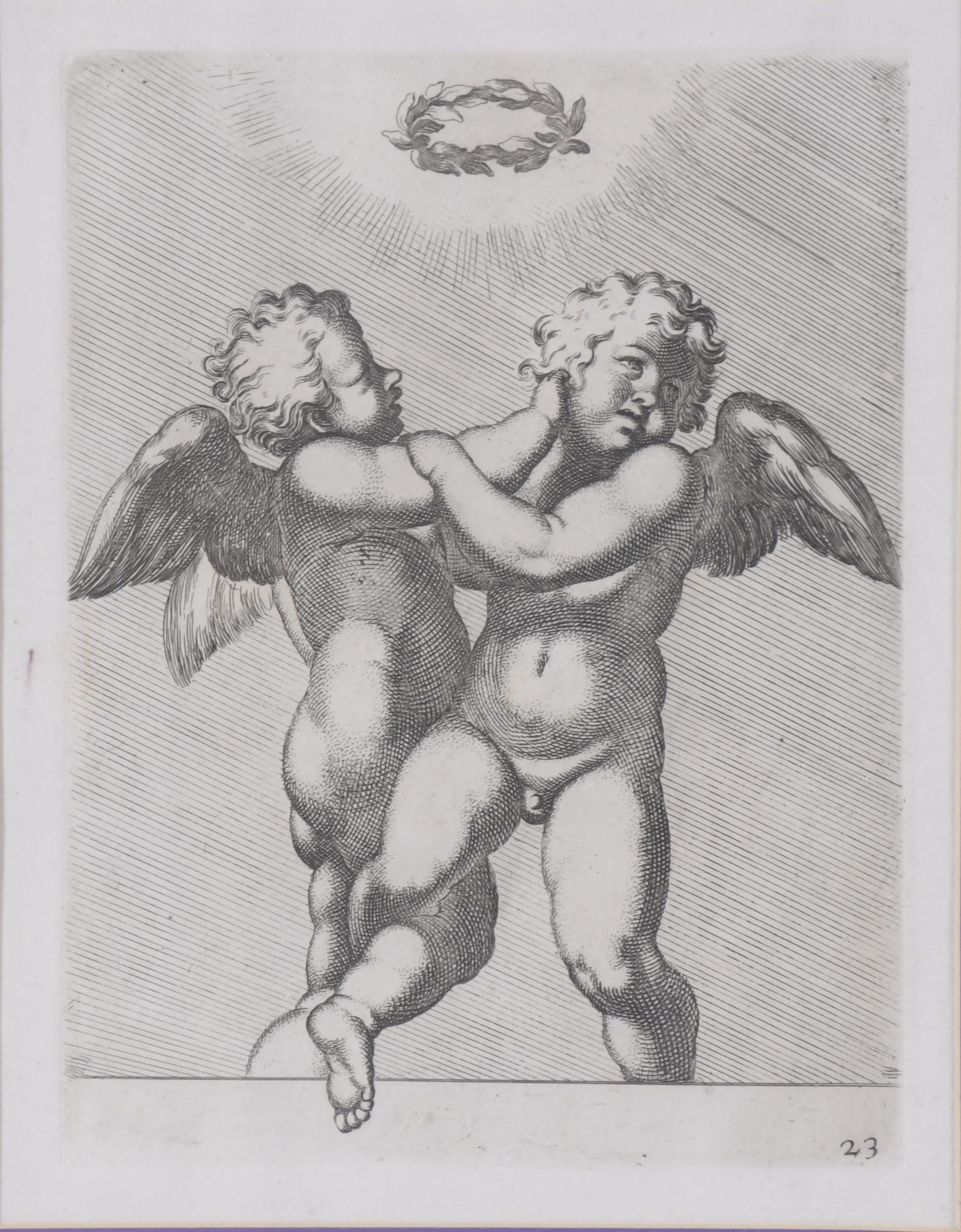 CARLO CESIO (1622-1682). "AMORCILLOS PELEANDO", Edición pos