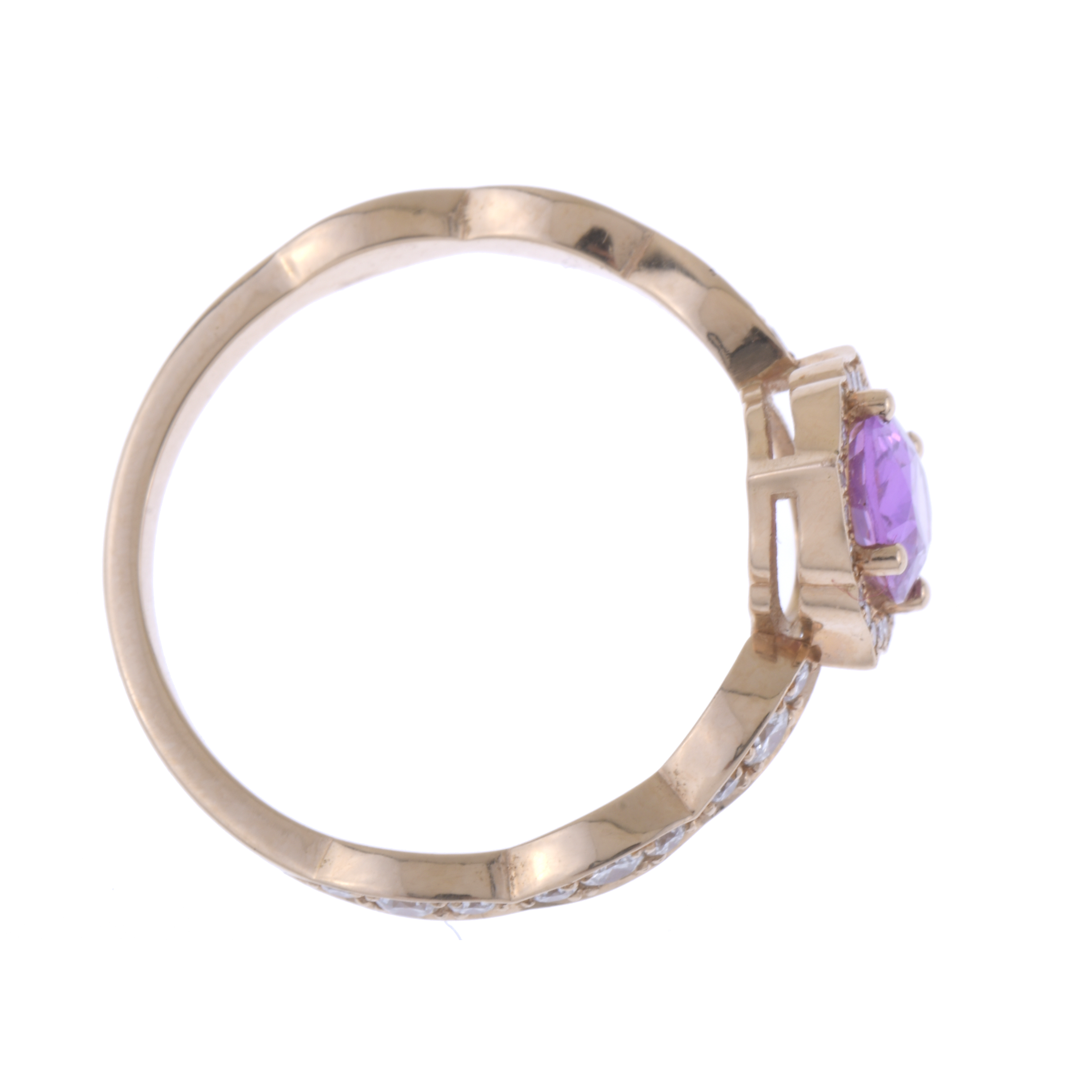 ANILLO ZAFIRO ROSA Y DIAMANTES