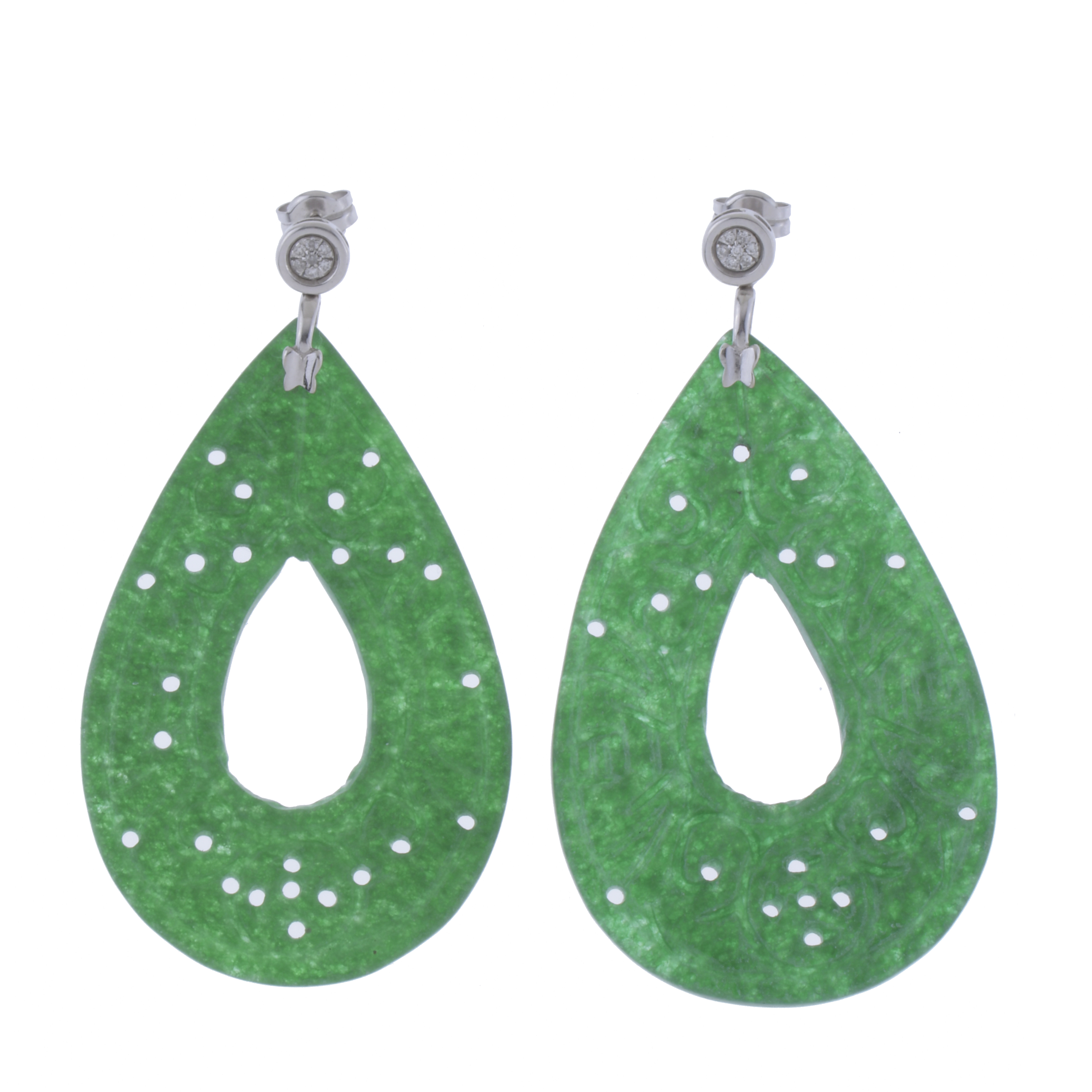 PENDIENTES EN JADE TALLADO