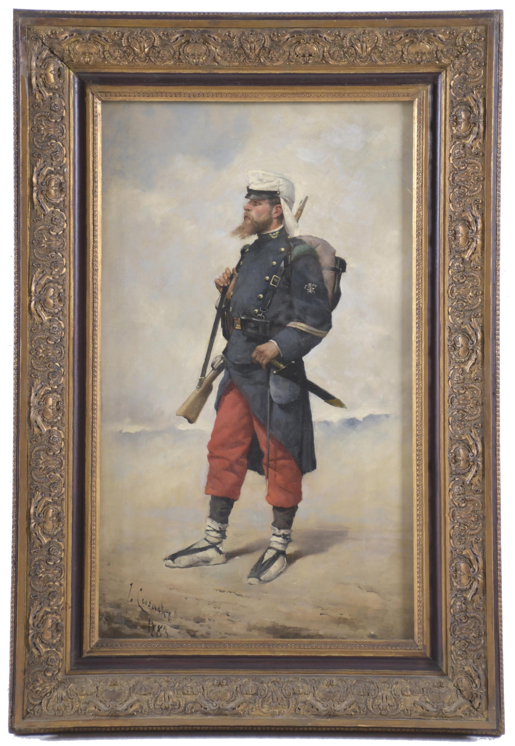 JOSEP CUSACHS I CUSACHS (1851-1908). "MILITAR", 1883.