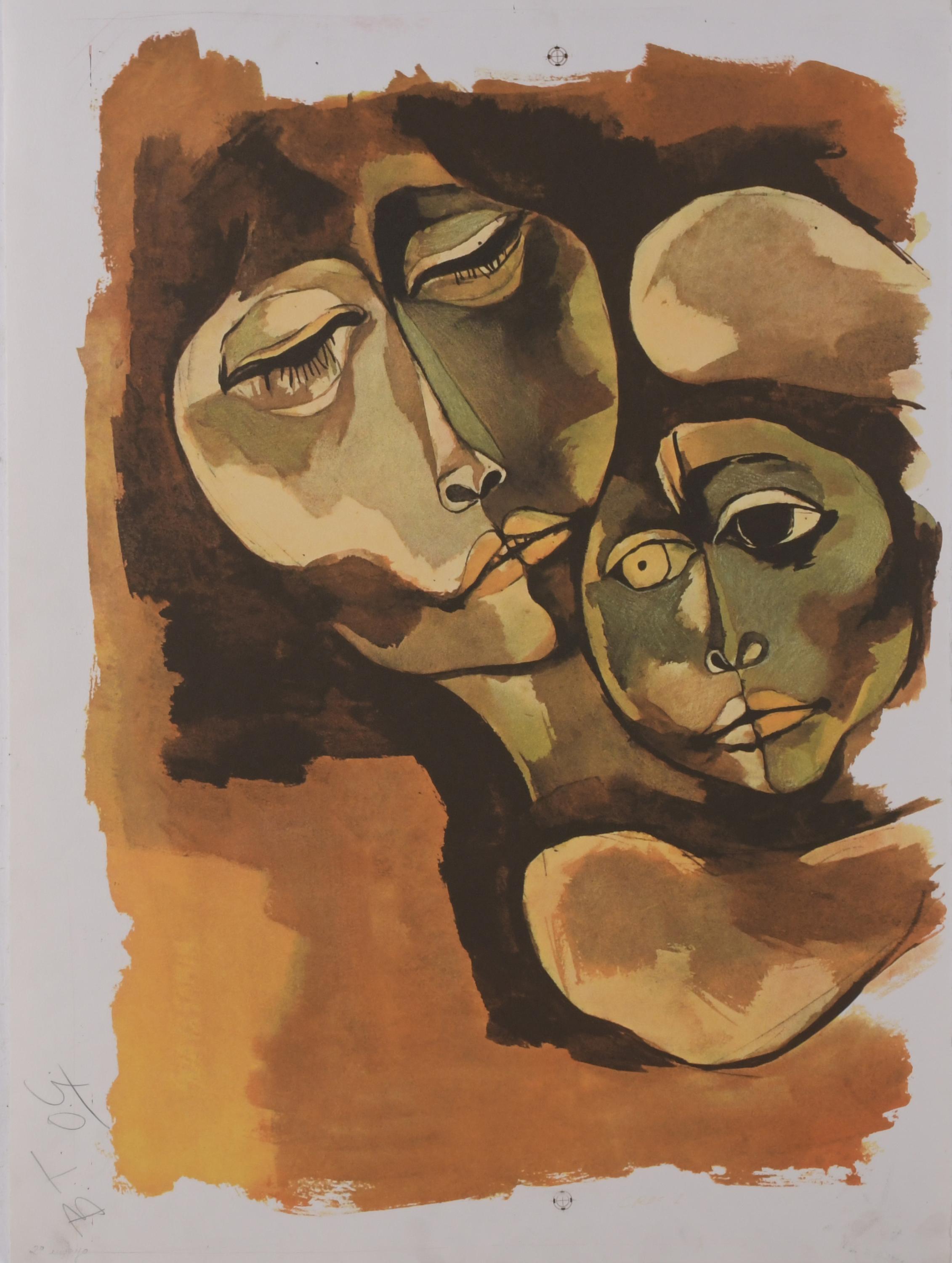 OSWALDO GUAYASAMIN (1919-1999). Litografía.