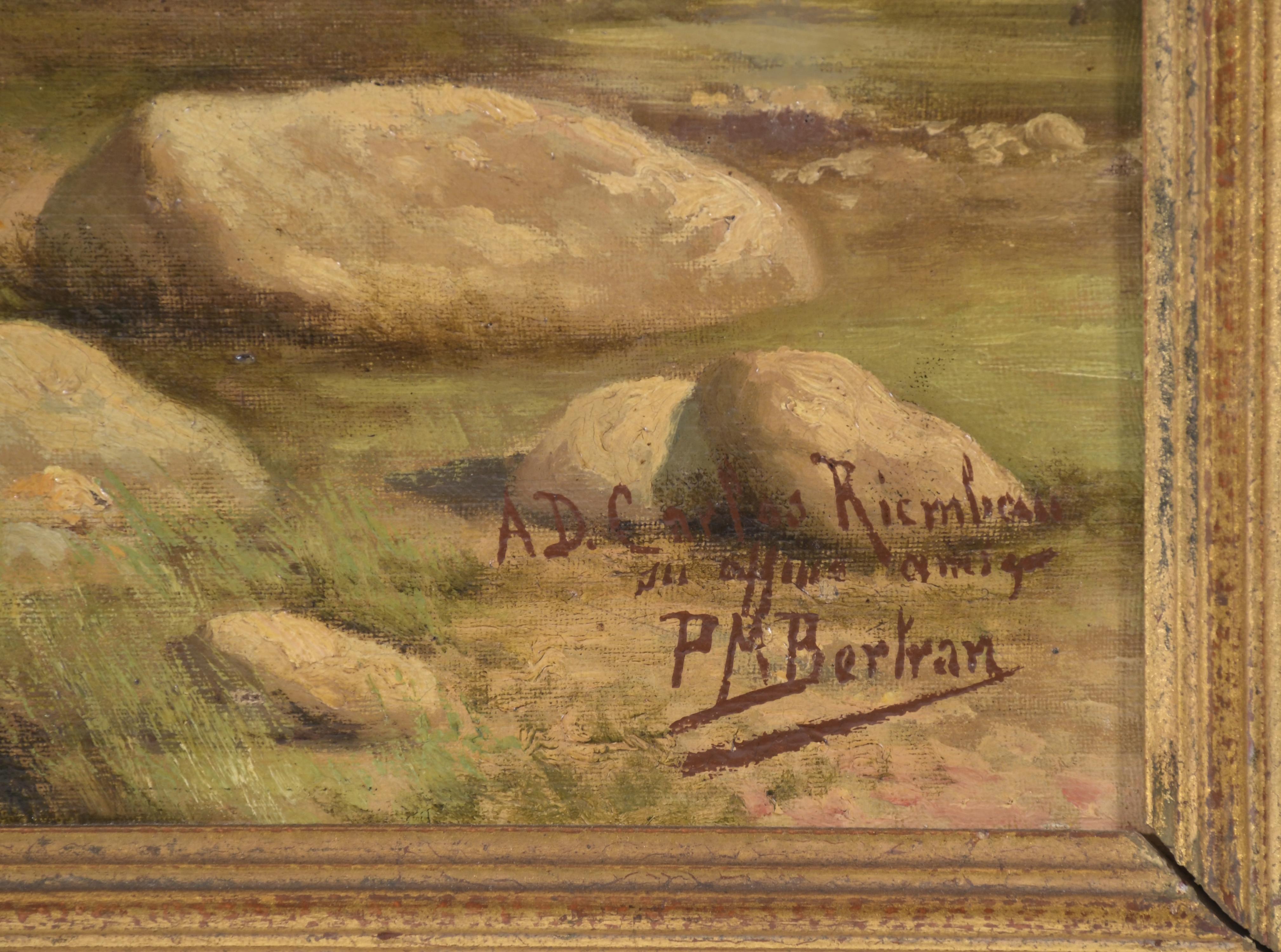 PABLO MARIA BERTRAN Y TINTORÉ (1868-1909). "PAISAJE CON RÍO