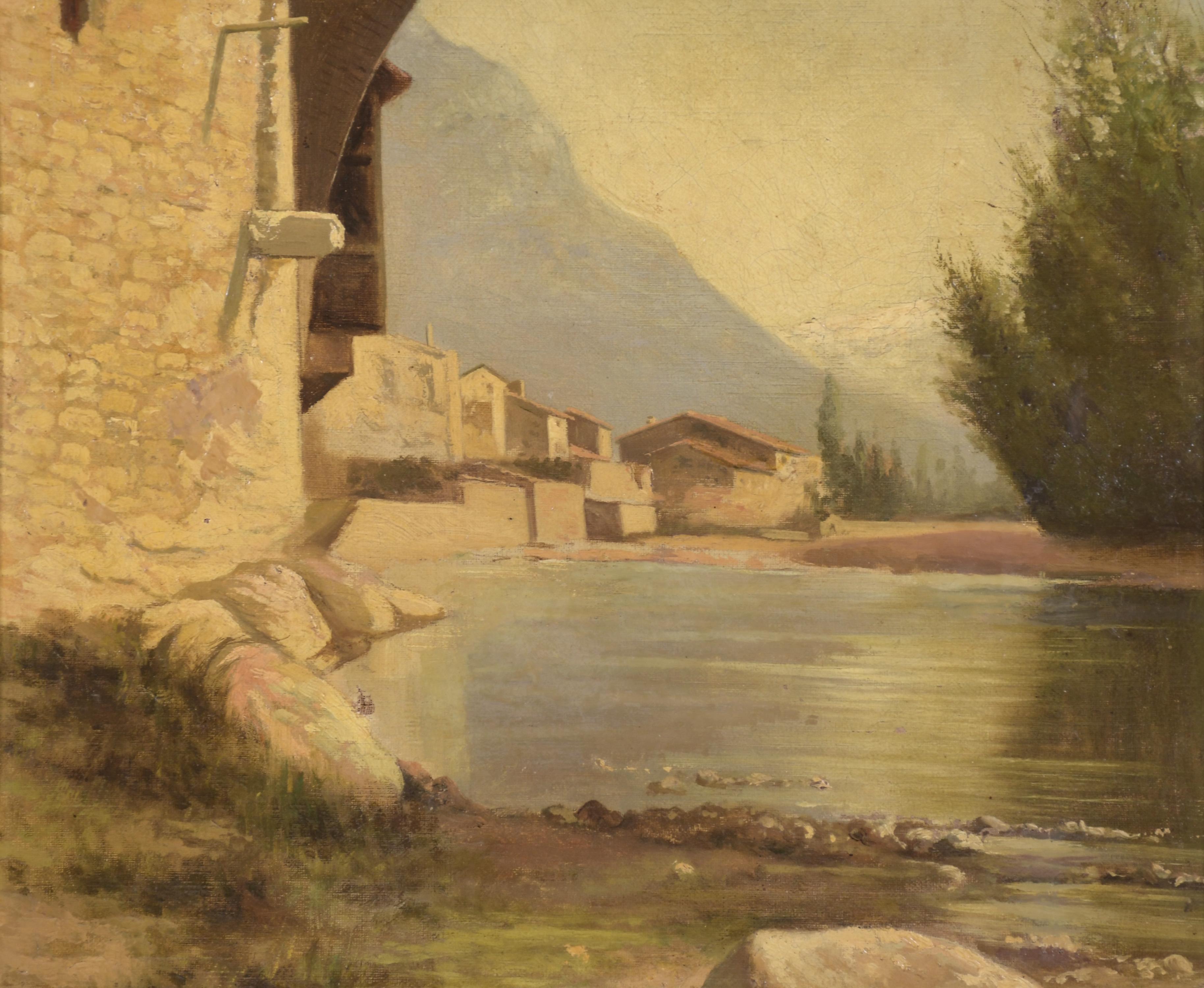 PABLO MARIA BERTRAN Y TINTORÉ (1868-1909). "PAISAJE CON RÍO