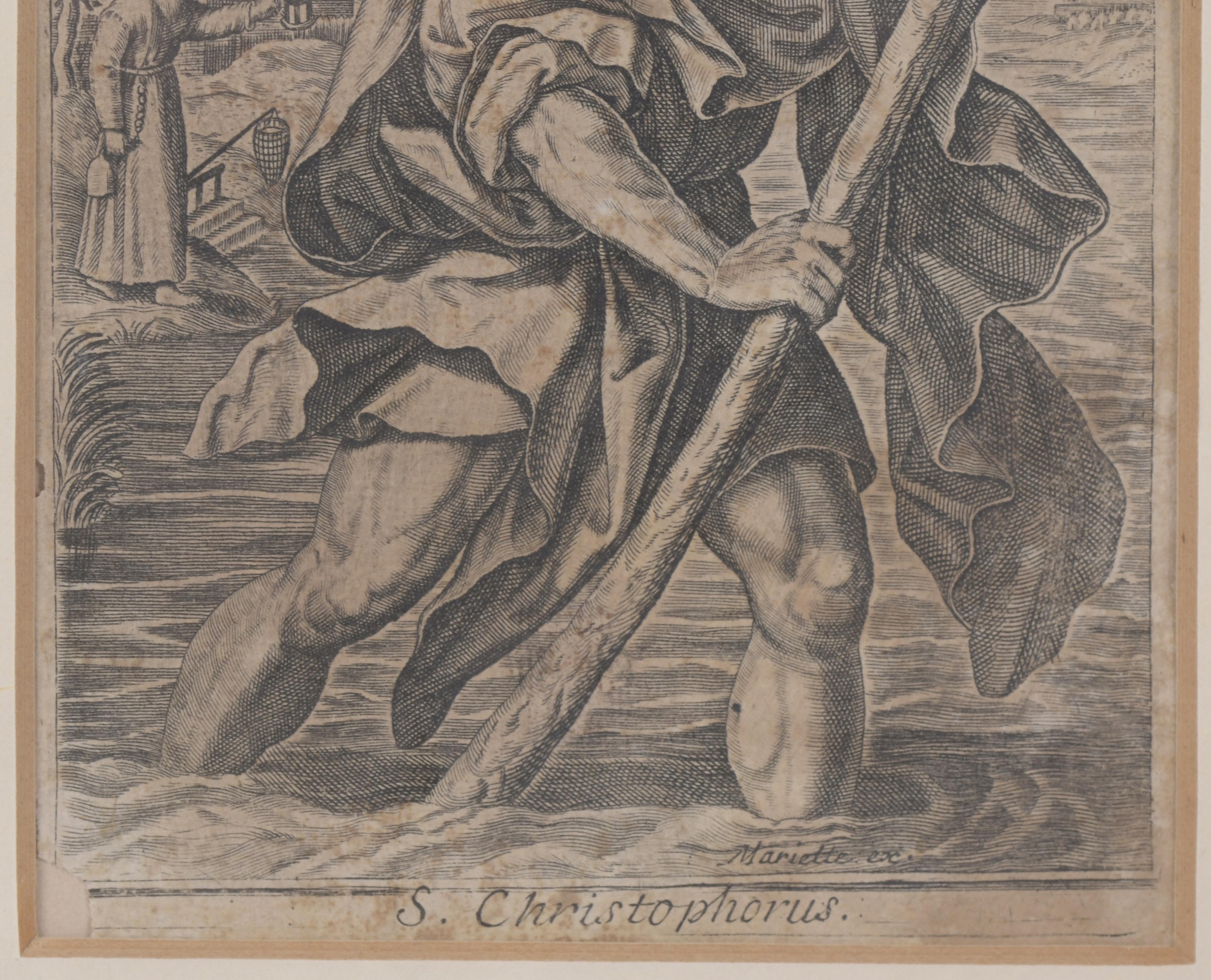 ESCUELA FRANCESA, SIGLO XVIII. "SAN CHRISTOPHORUS".
