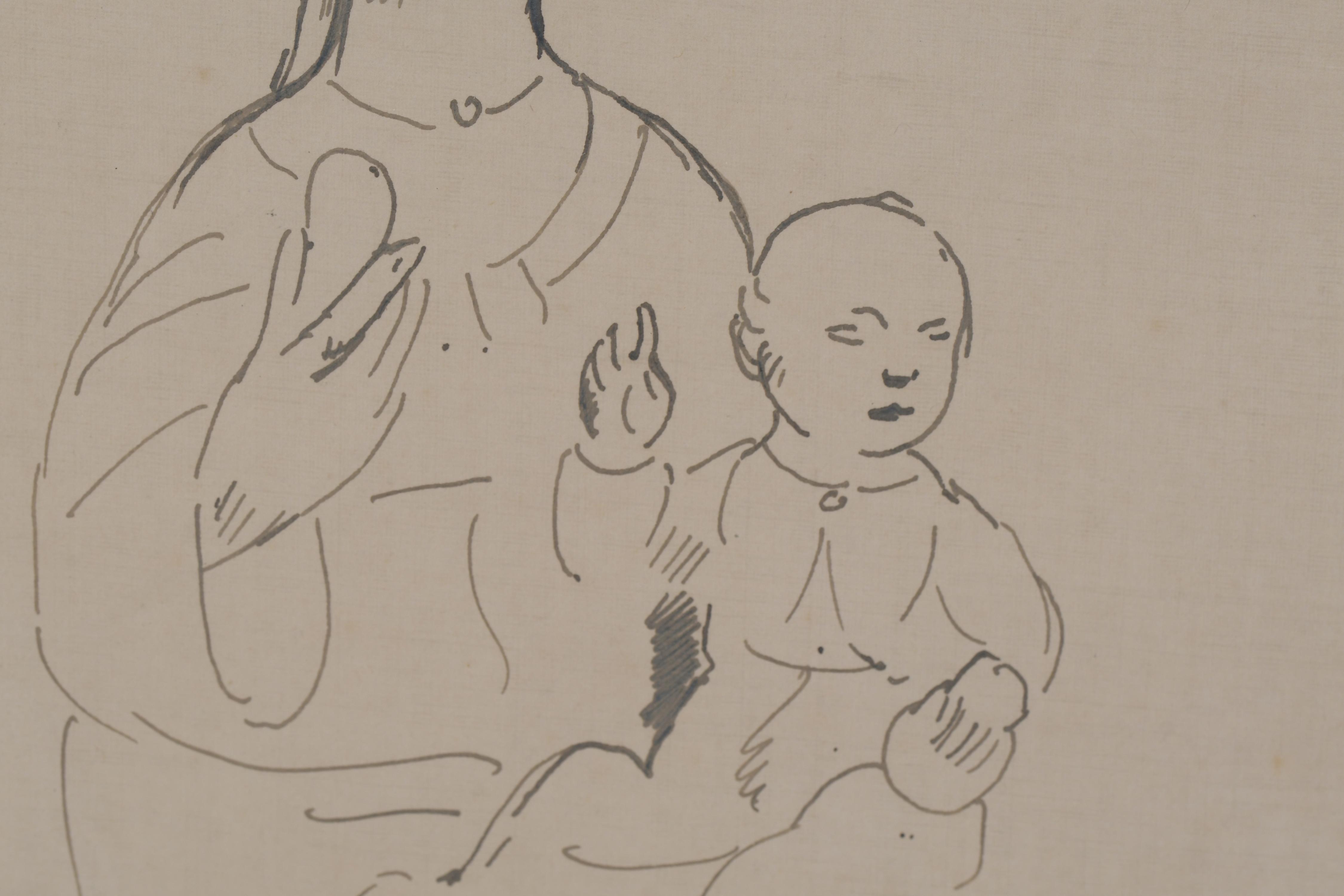 ANTOINE CHARTRES (1903-1968).  Boceto para "VIRGEN CON NIÑO