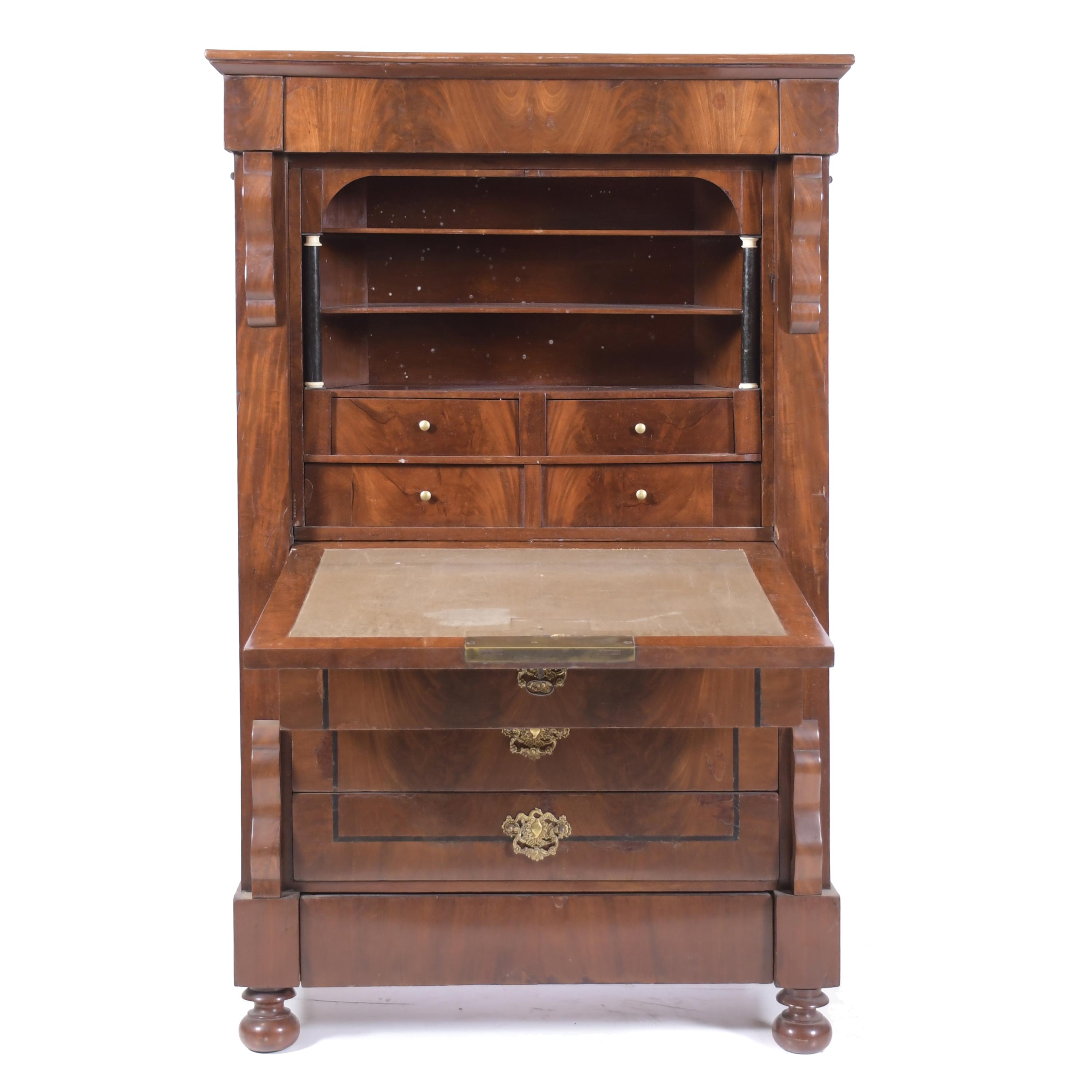 Bureau abattant estilo Imperio tardío, probablemente vienés