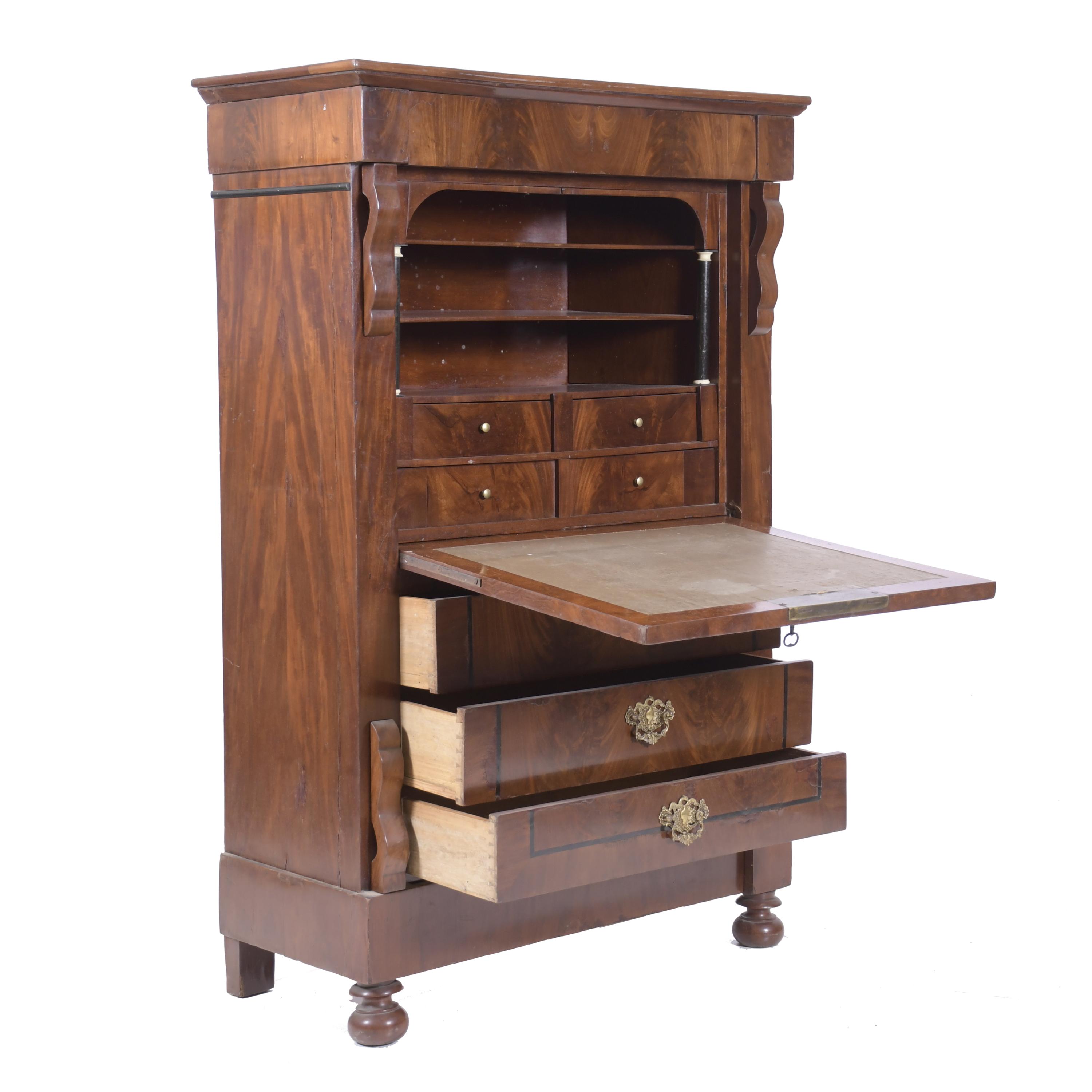 Bureau abattant estilo Imperio tardío, probablemente vienés
