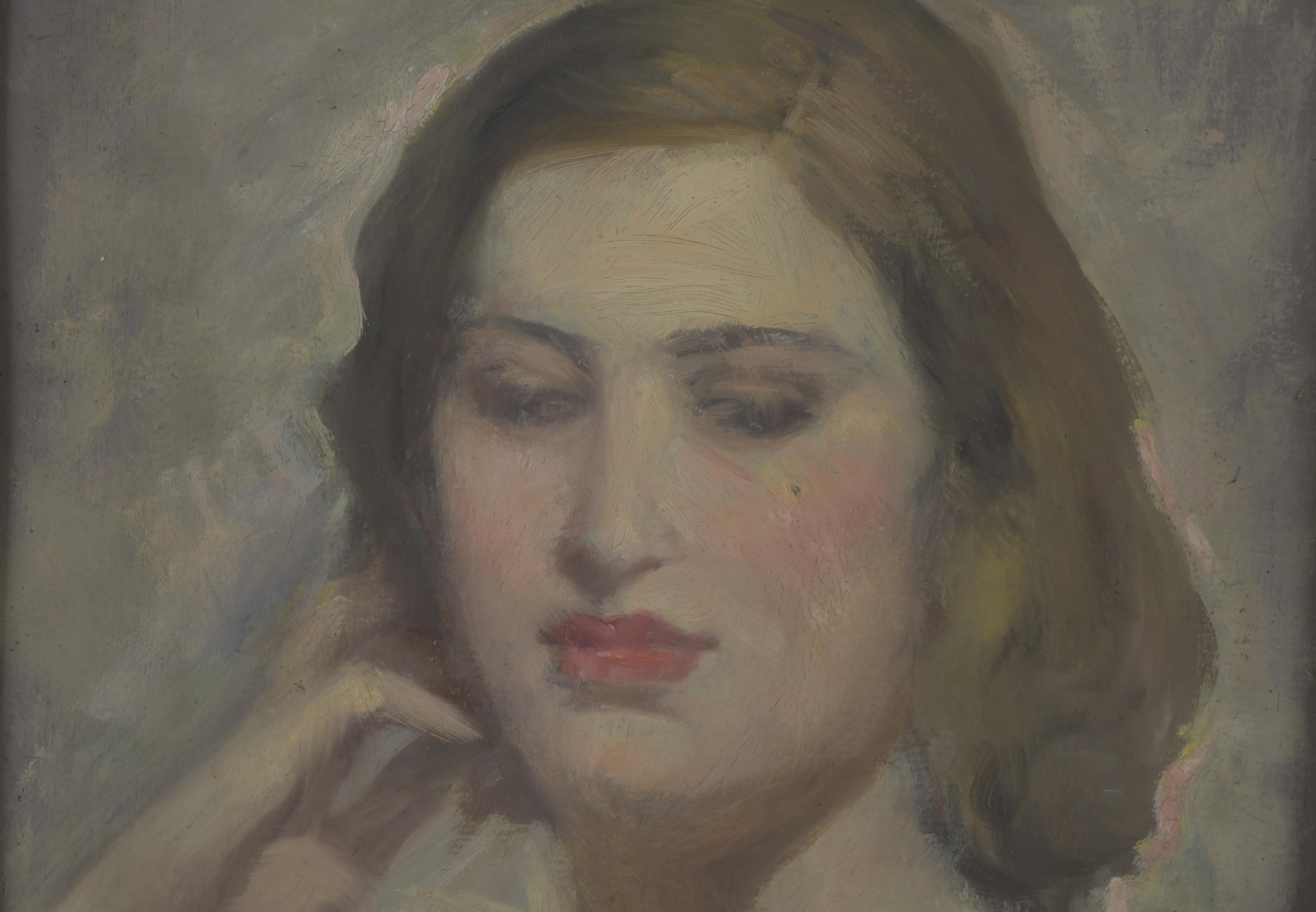 ANTONIO GARCÍA MORALES (1910-?).  "Retrato mujer".