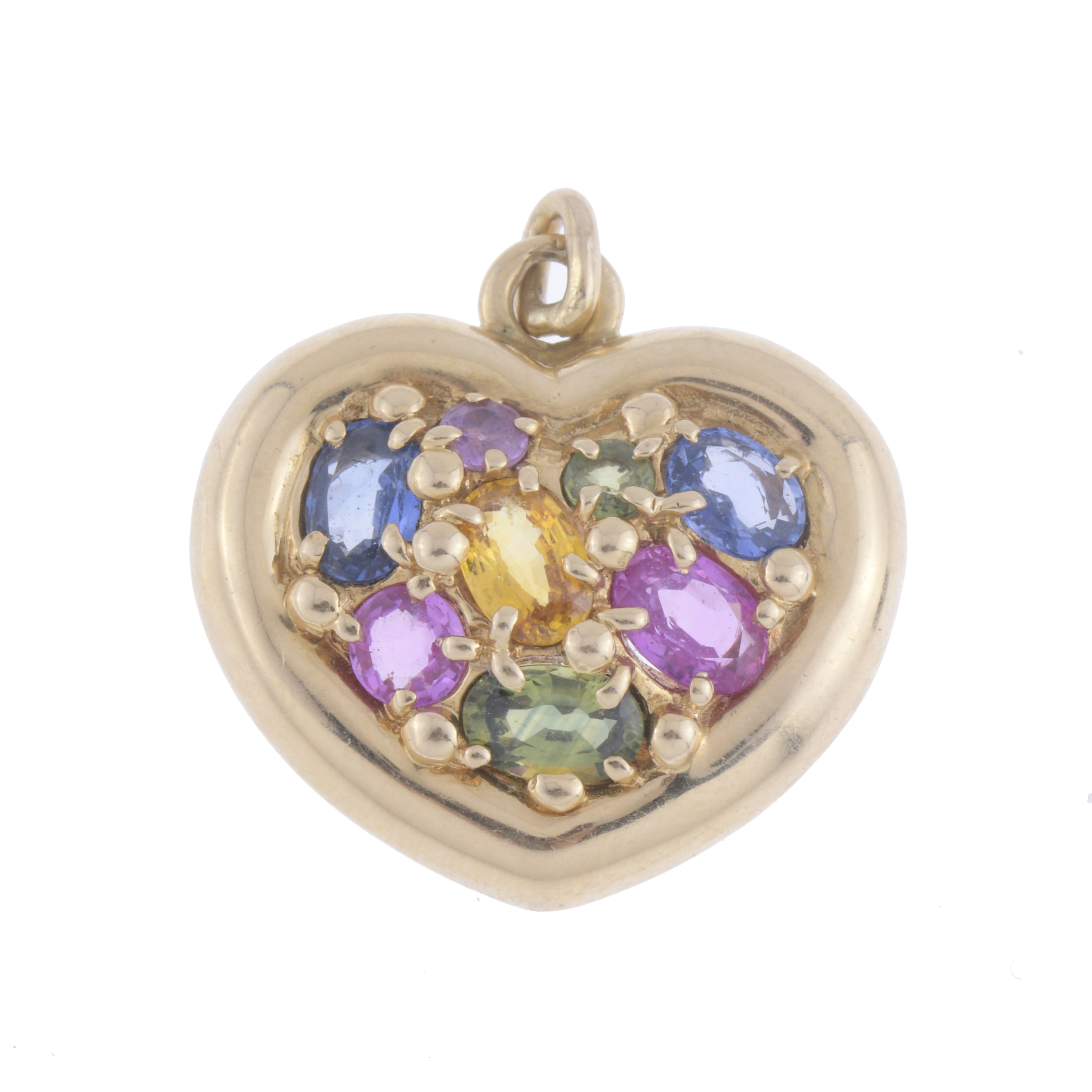 CHAUMET, COLGANTE CORAZÓN CON ZAFIROS DE COLORES