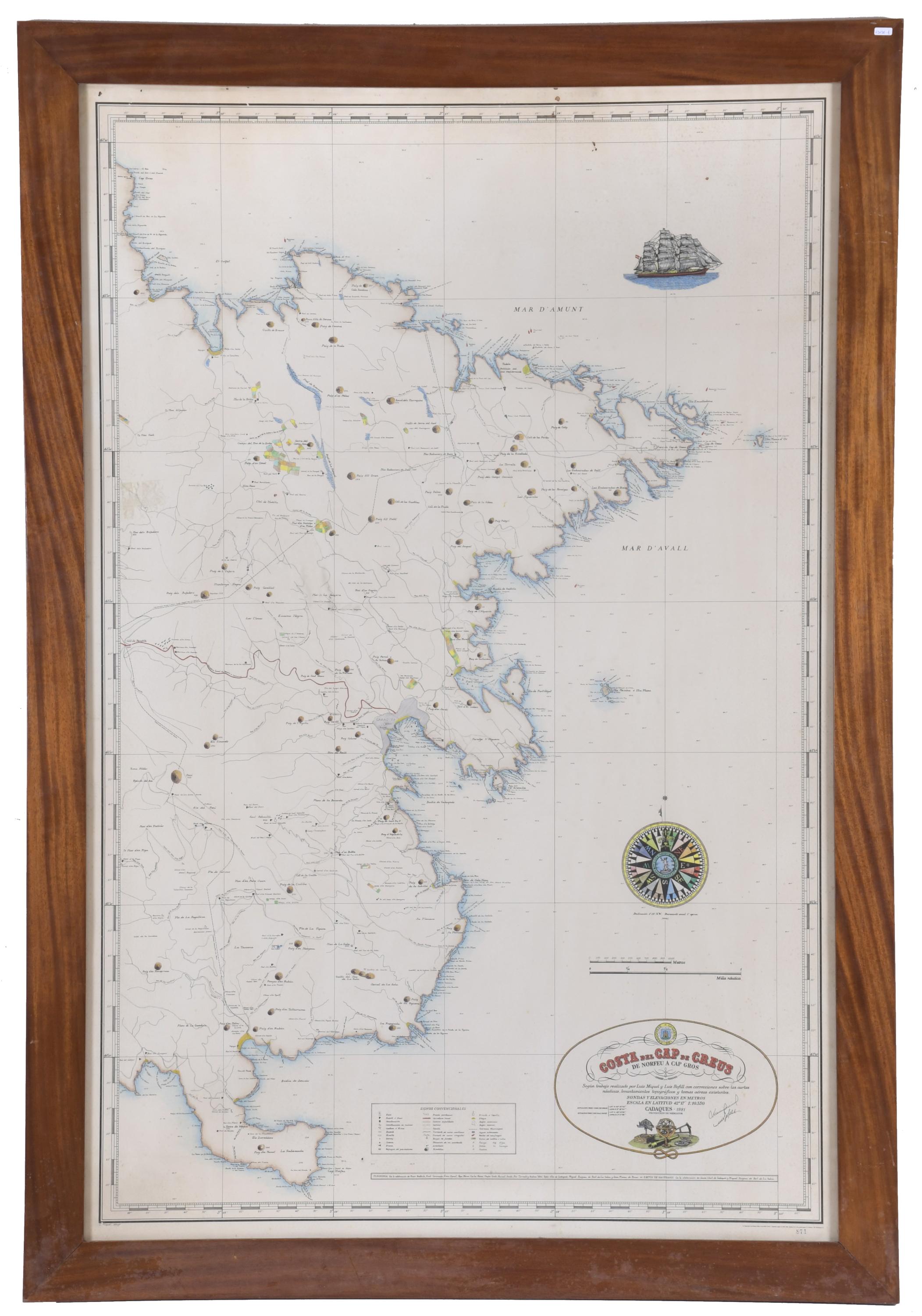 MAPA NÁUTICO DE CADAQUÉS, 1981. 