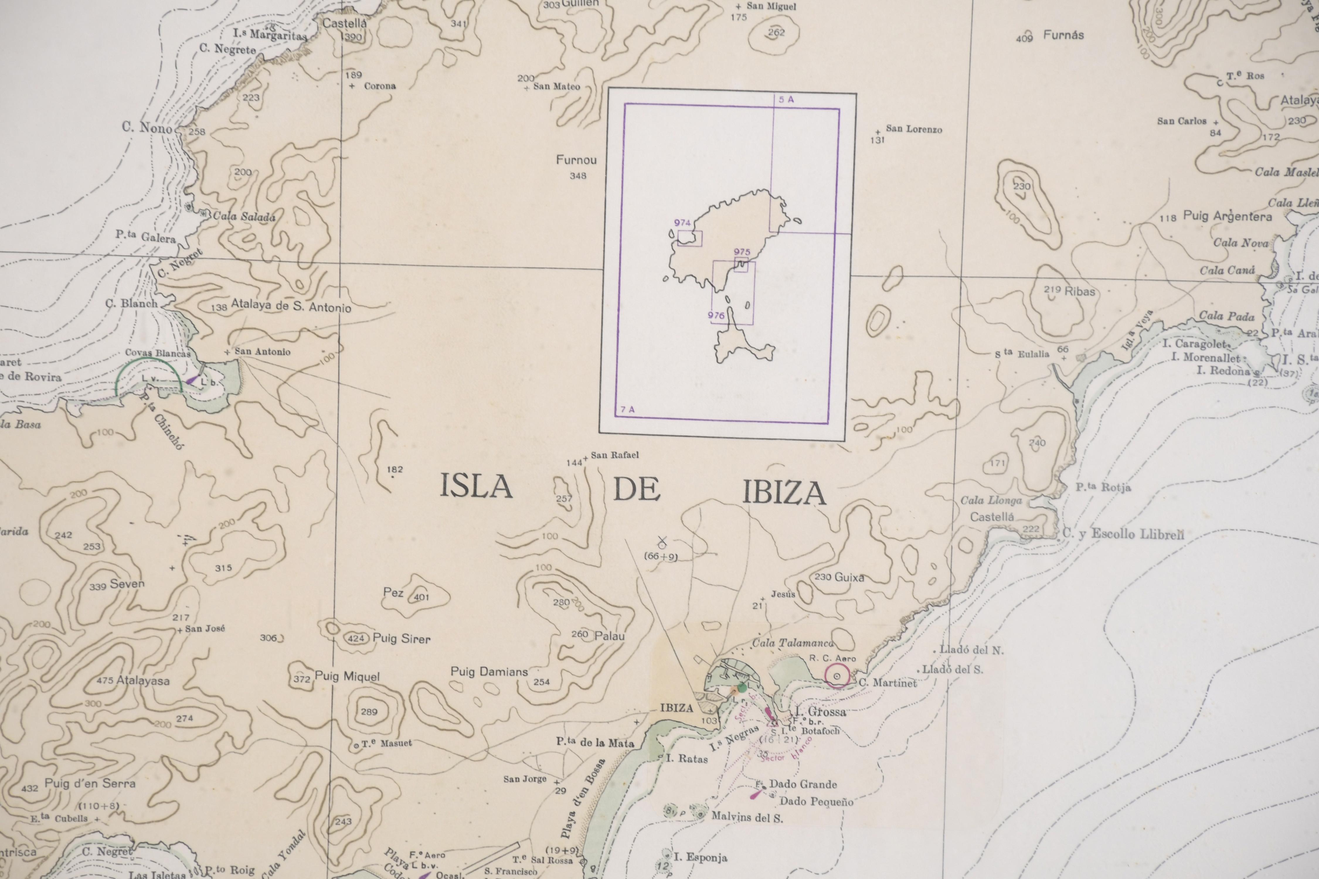 MAPA NÁUTICO DE LA COSTA DE FORMENTERA, 1976.