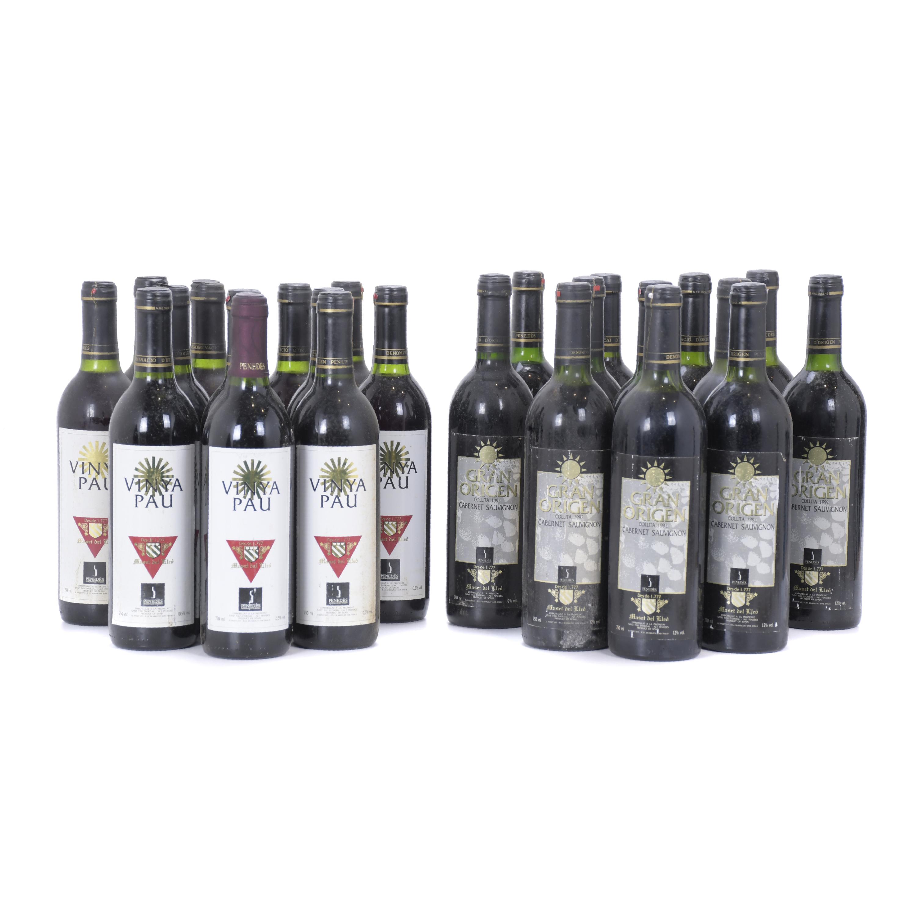 LOTE DE DOCE BOTELLAS DE VINO TINTO CABERNET SAUVIGNON GRAN