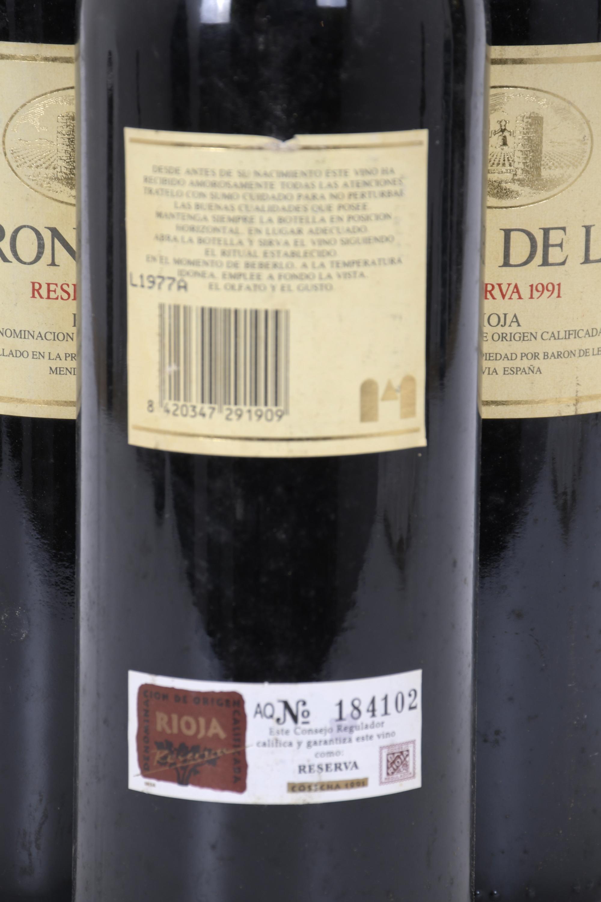 LOTE DE DIEZ BOTELLAS DE VINO TINTO RESERVA BARON DE LEY RI