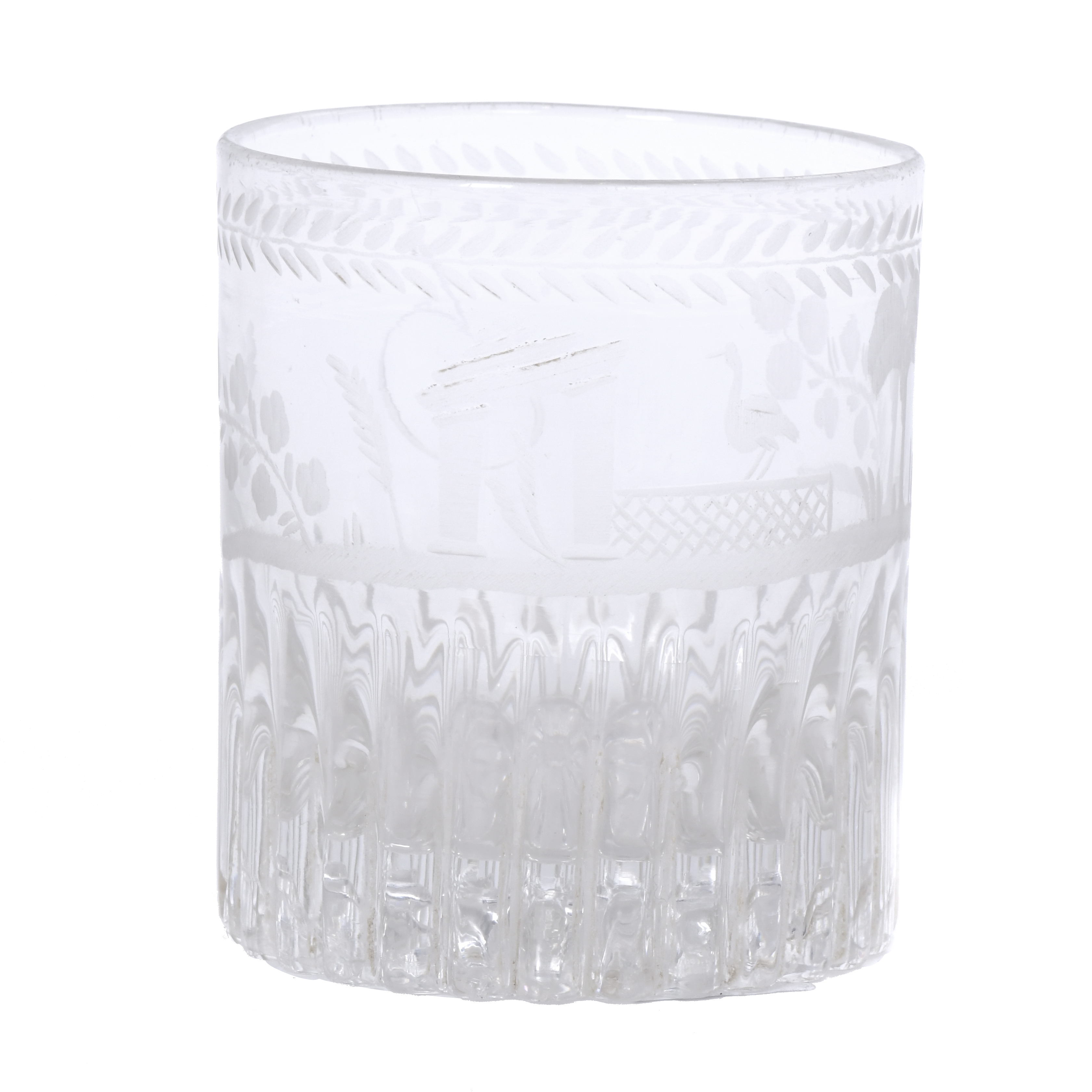 VASO EN CRISTAL DE SAJONIA, SIGLO XIX. 