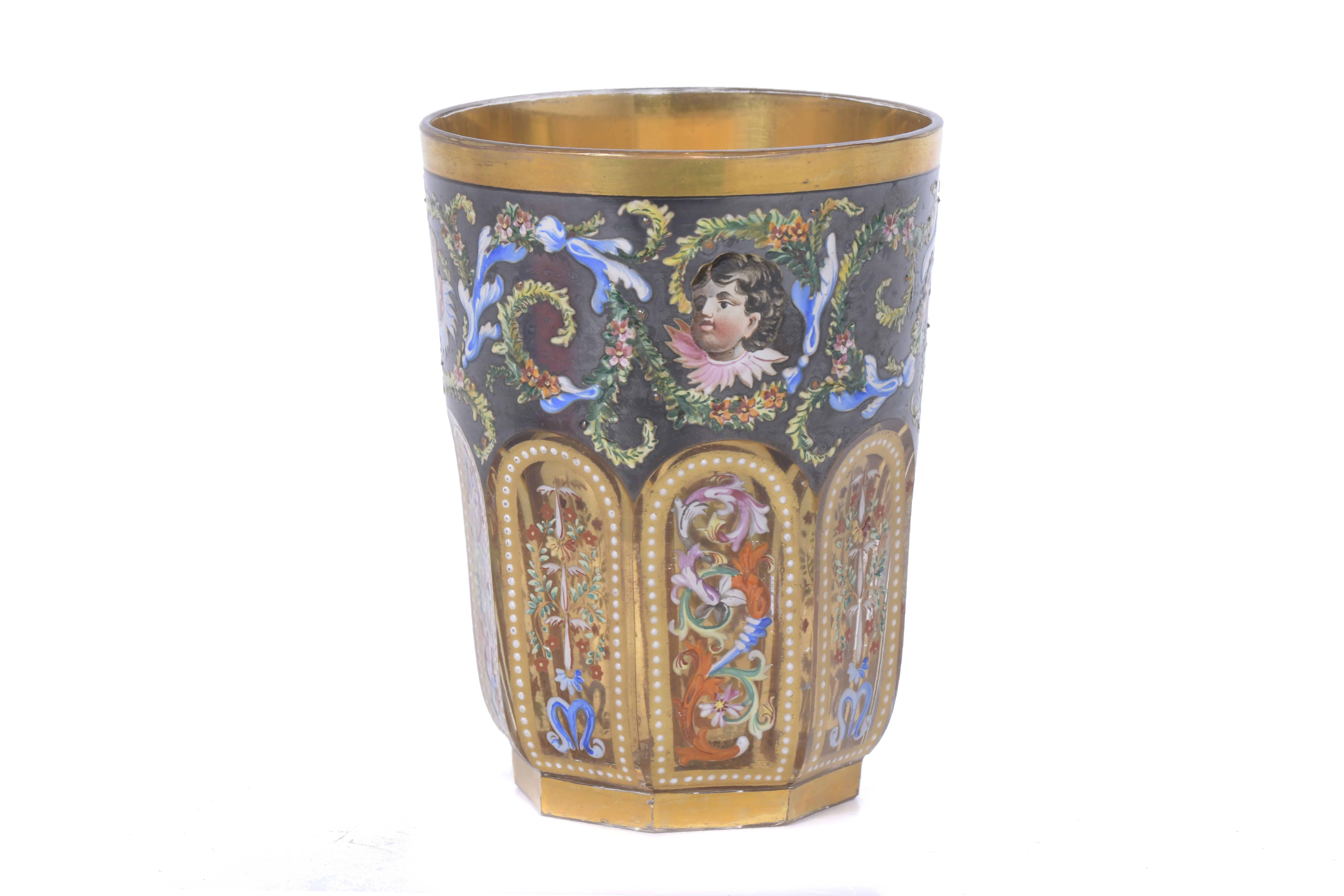 VASO EN CRISTAL DE BOHEMIA, SIGLO XIX.