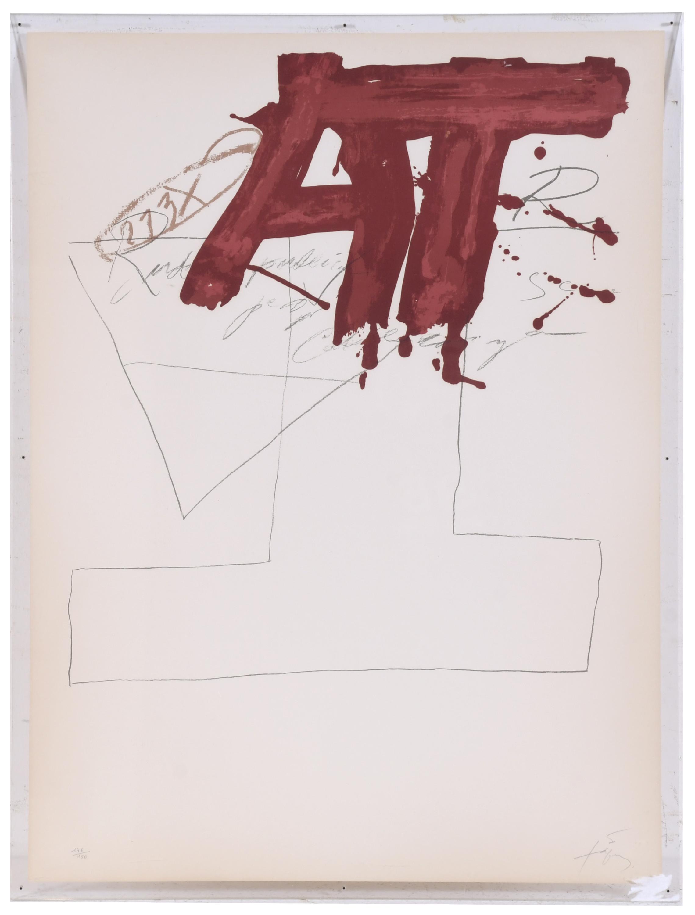 ANTONI TÀPIES (1923-2012). "LITHOGRAFIE MEHRFARBIG", 1976.