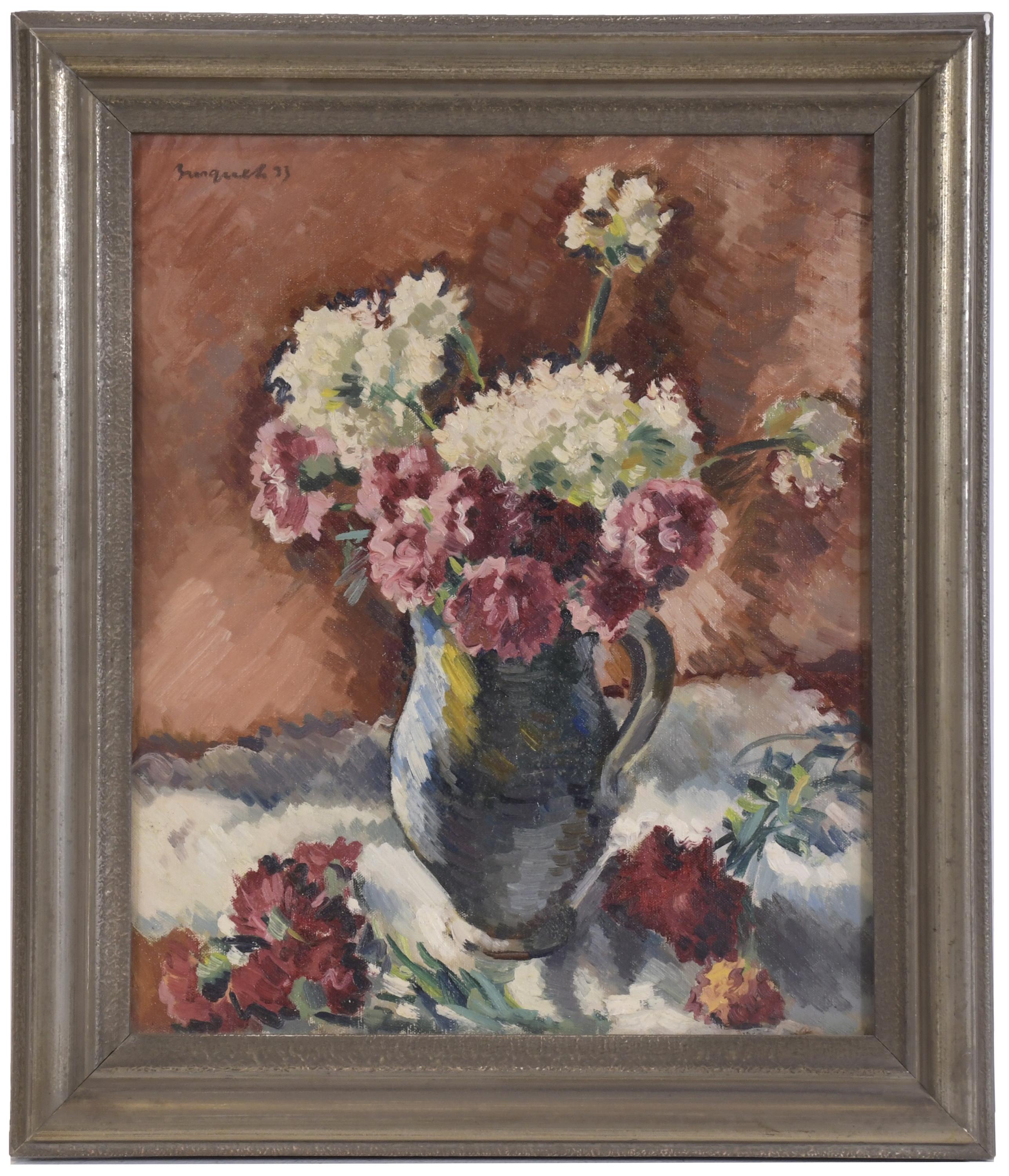 ESCUELA ESPAÑOLA, SIGLO XX. "JARRÓN CON FLORES", 1933.