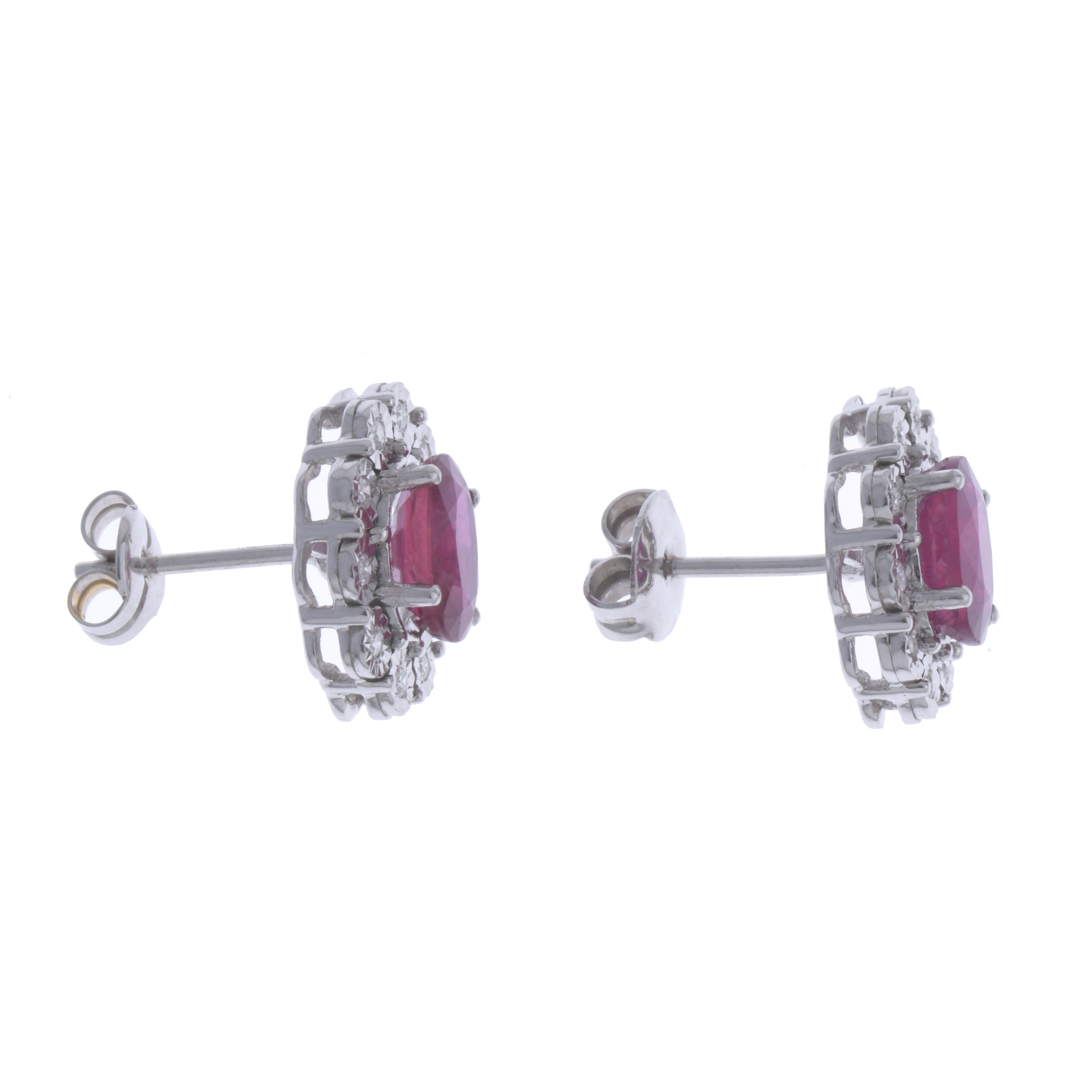 PENDIENTES ROSETONES CON RUBÍES Y DIAMANTES