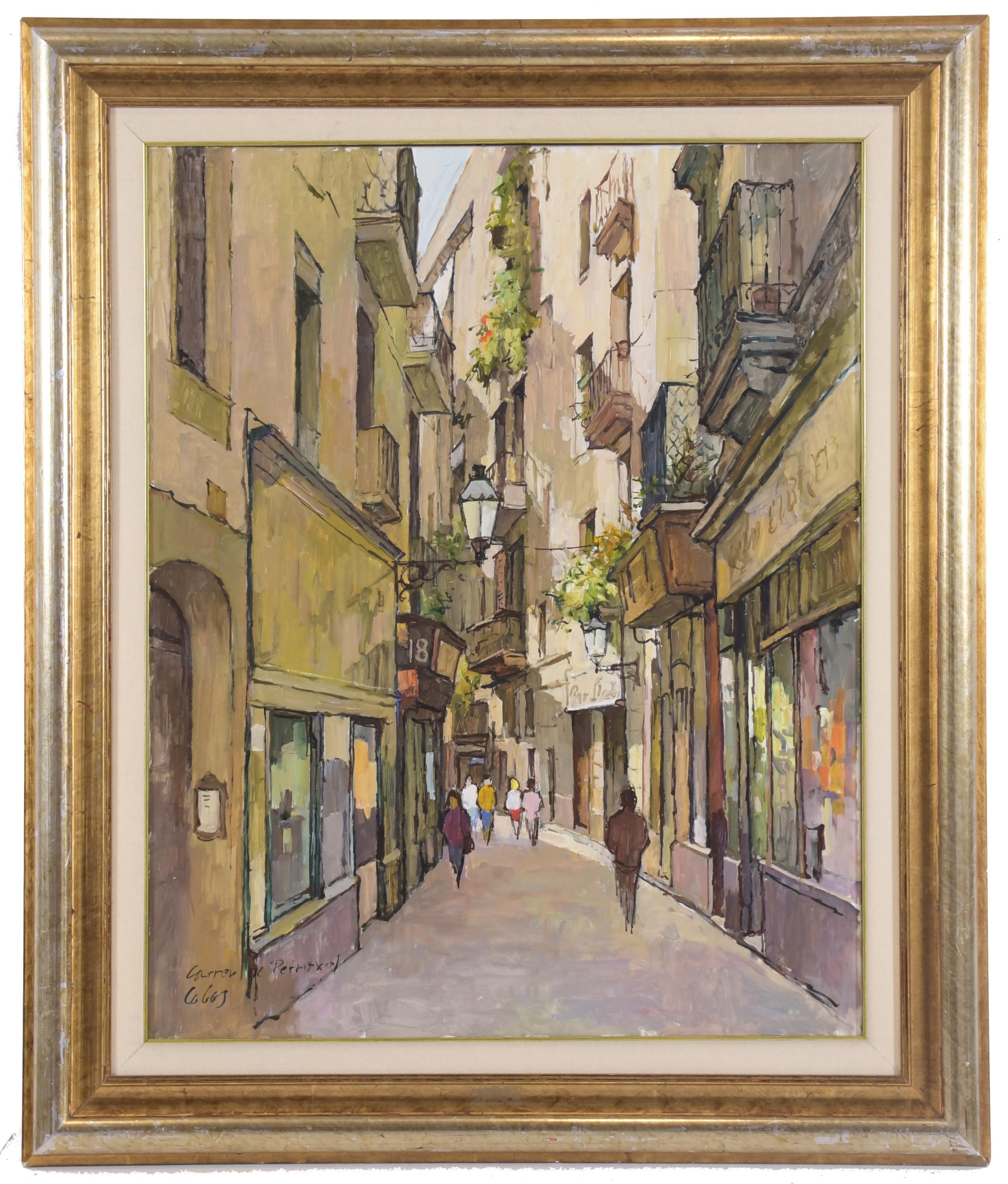 JOSÉ LUIS DE LOS COBOS SANJURJO (1934).  "Carrer Petritxol".