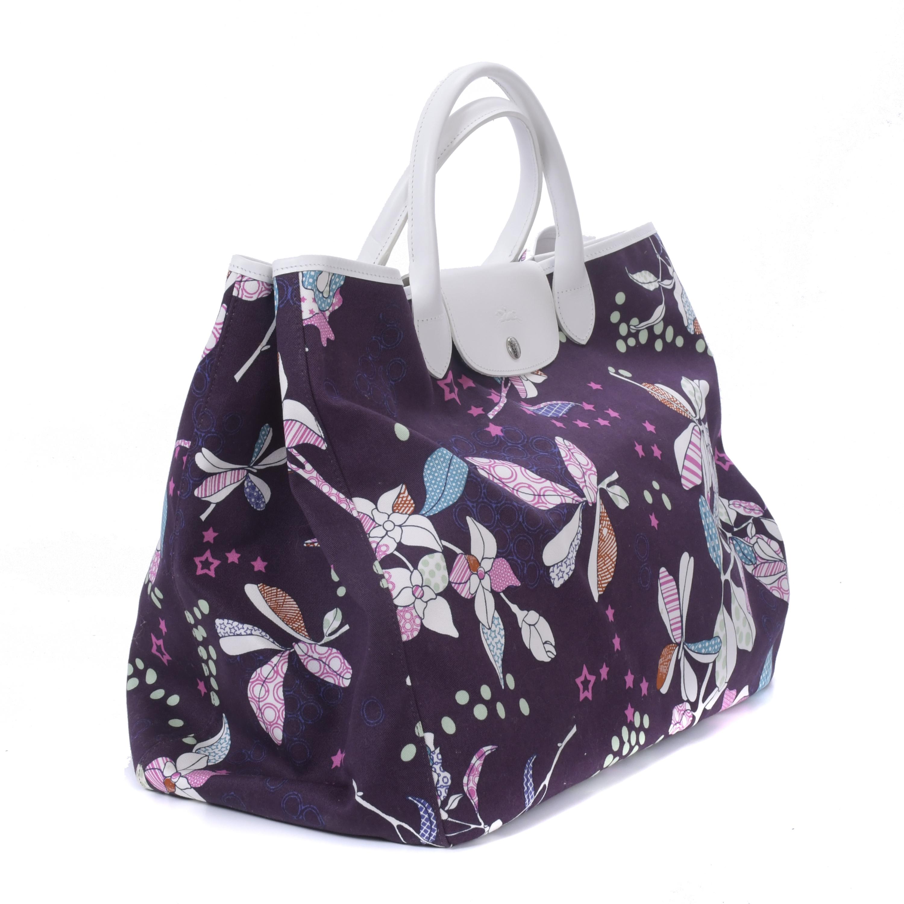 LONGCHAMP.   BOLSO MODELO "FLORAL PRINT CANCAS SMALL".