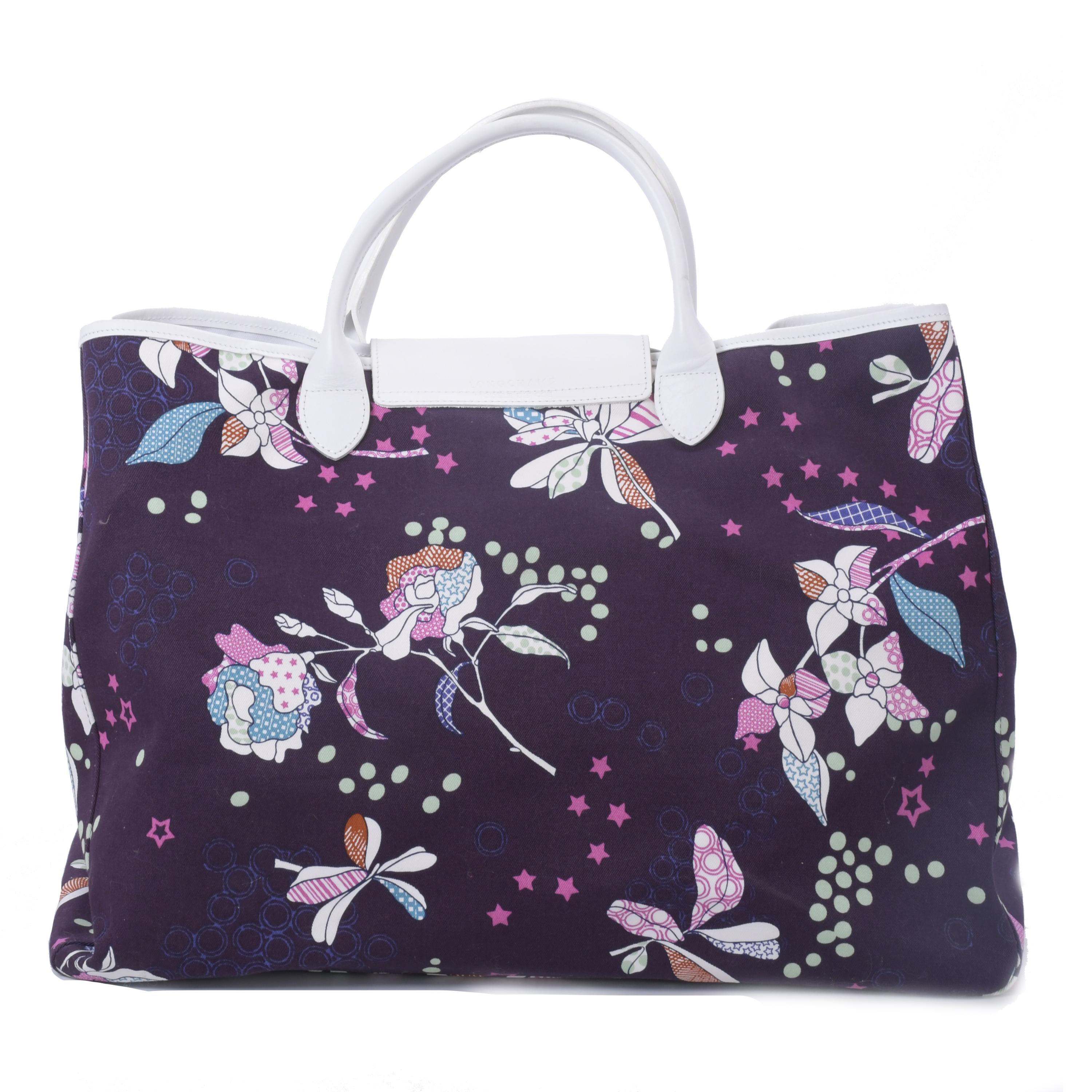 LONGCHAMP.   BOLSO MODELO "FLORAL PRINT CANCAS SMALL".