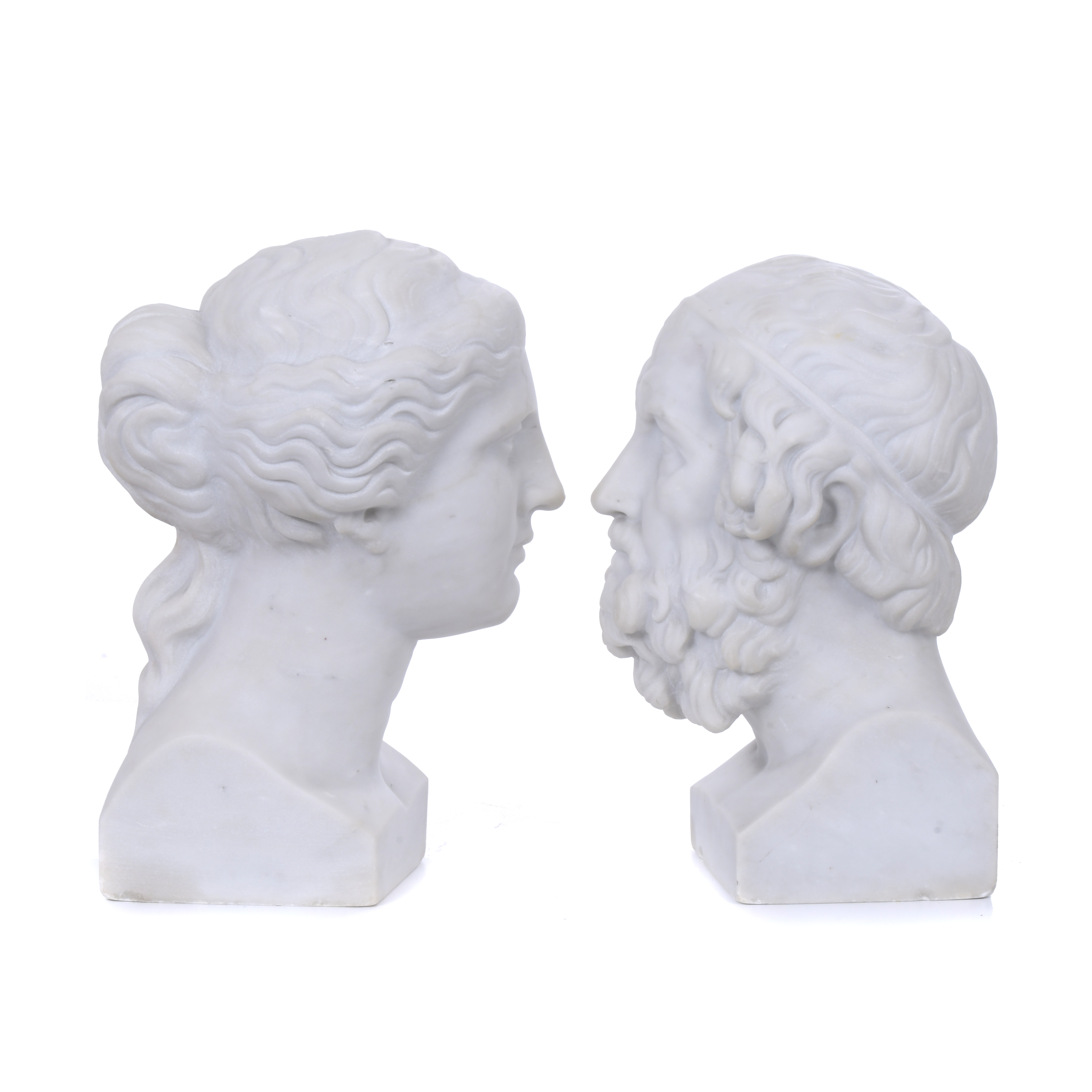 Pareja de "Venus" y "Homero", siglo XIX. 