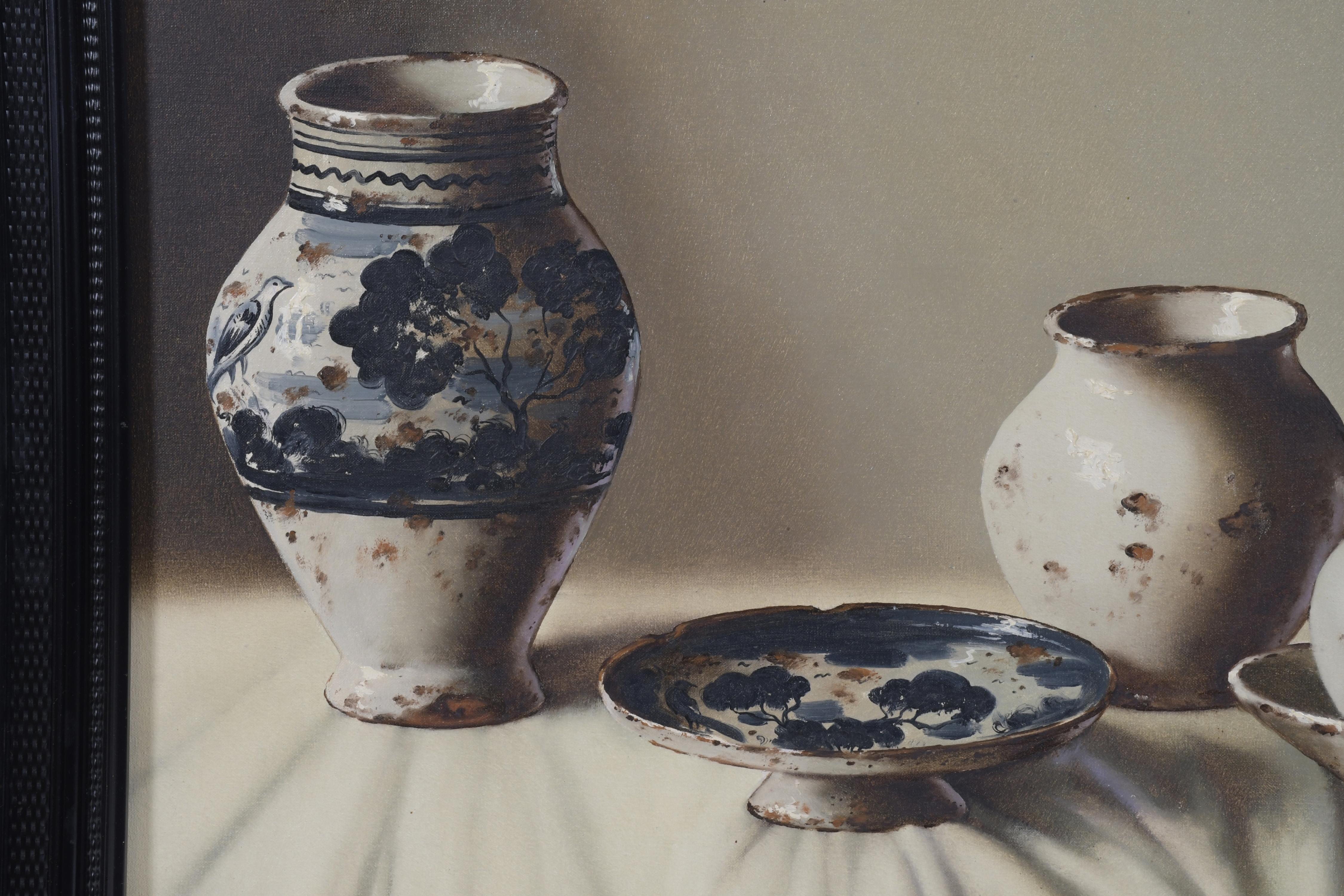 MANUEL BLESA (1945). "Bodegón cerámica", 1987.
