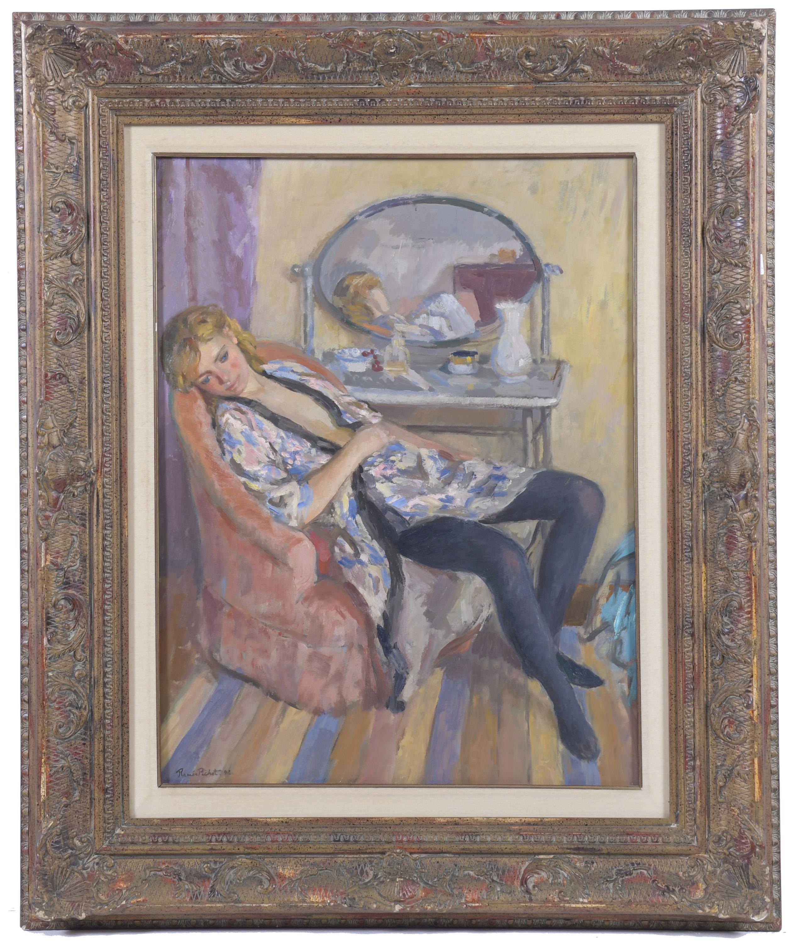 RAMÓN PICHOT SOLER (1924-1996). "Joven frente al tocador", 