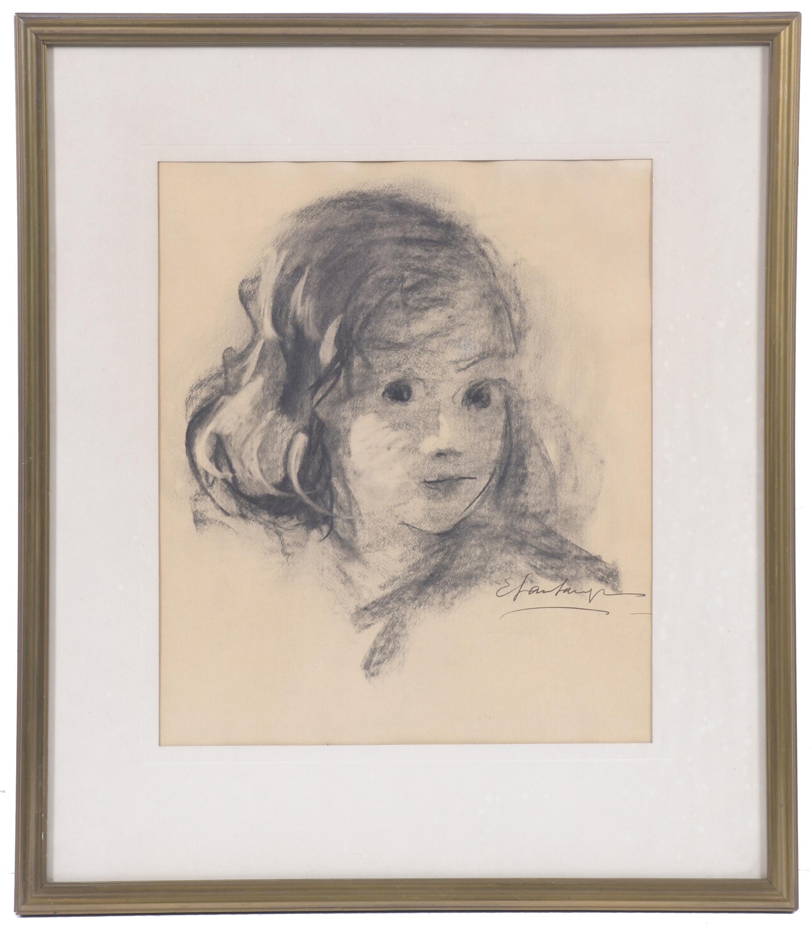 ERNEST SANTASUSAGNA (1900-1964). "RETRATO NIÑA"