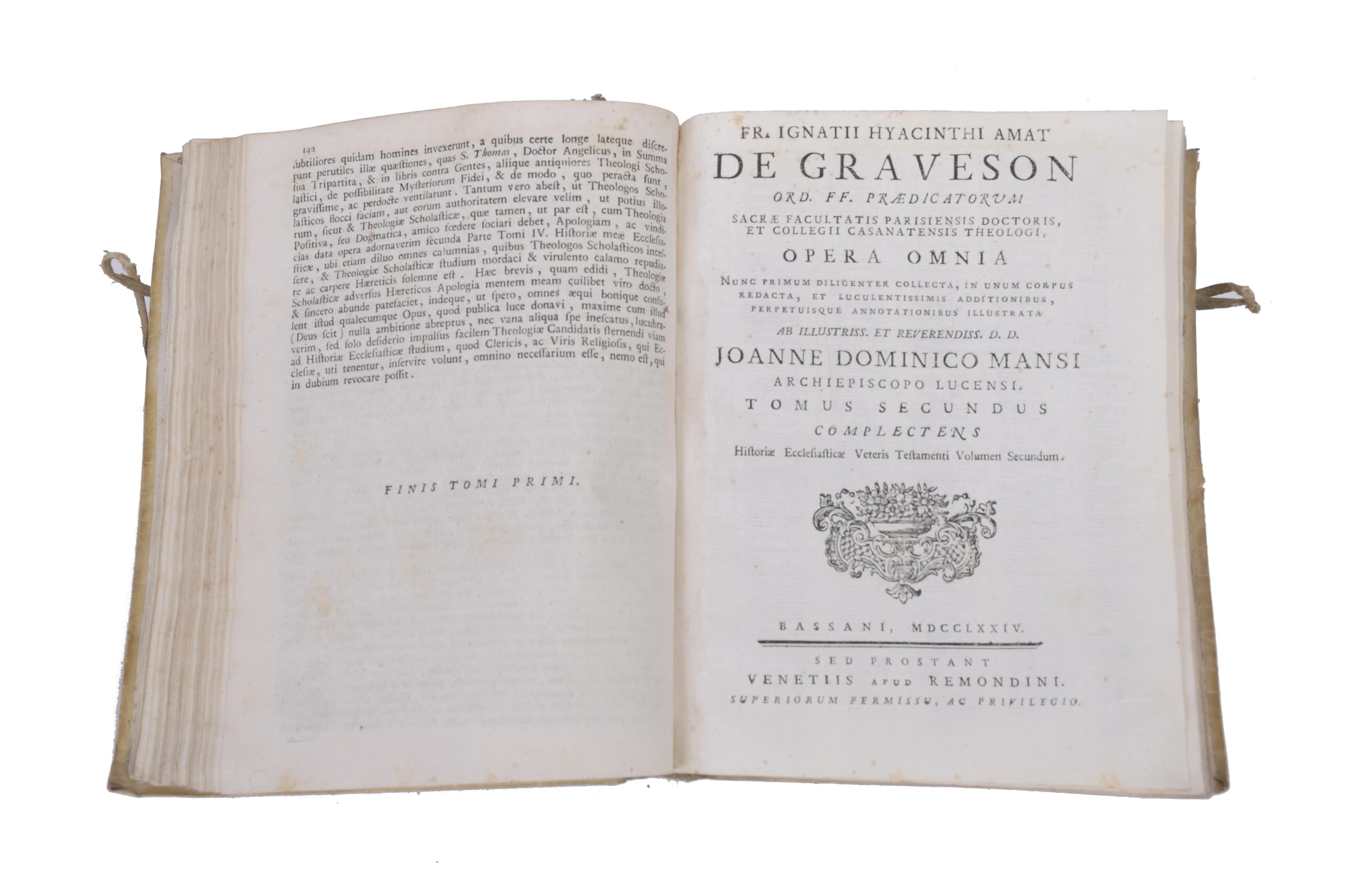 IGNATII HYACINTHI AMAT DE GRAVESON (1670 - 1733). "Historia