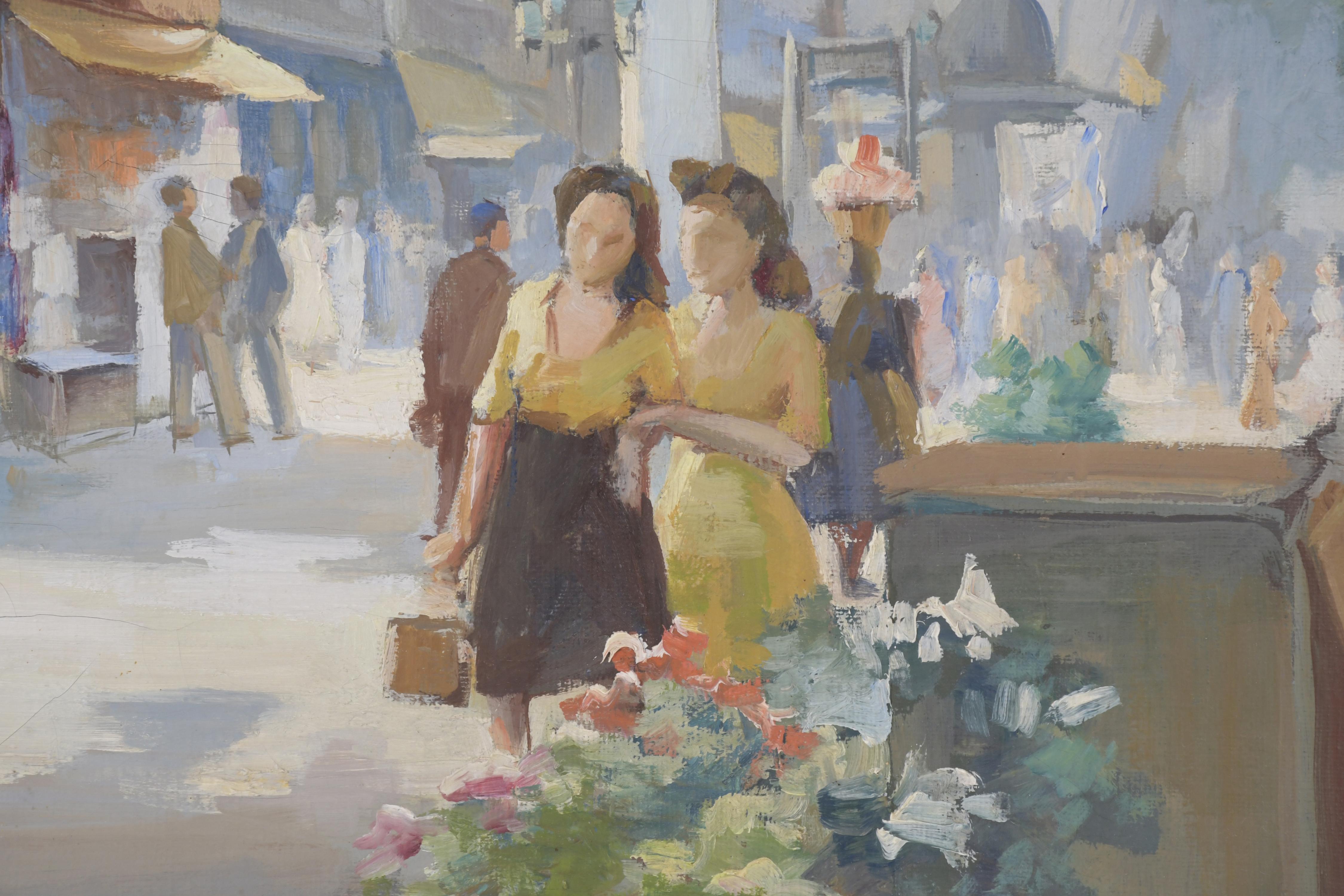 RAMON BARNADAS (1909/15-1981). "RAMBLA DE LAS FLORES".