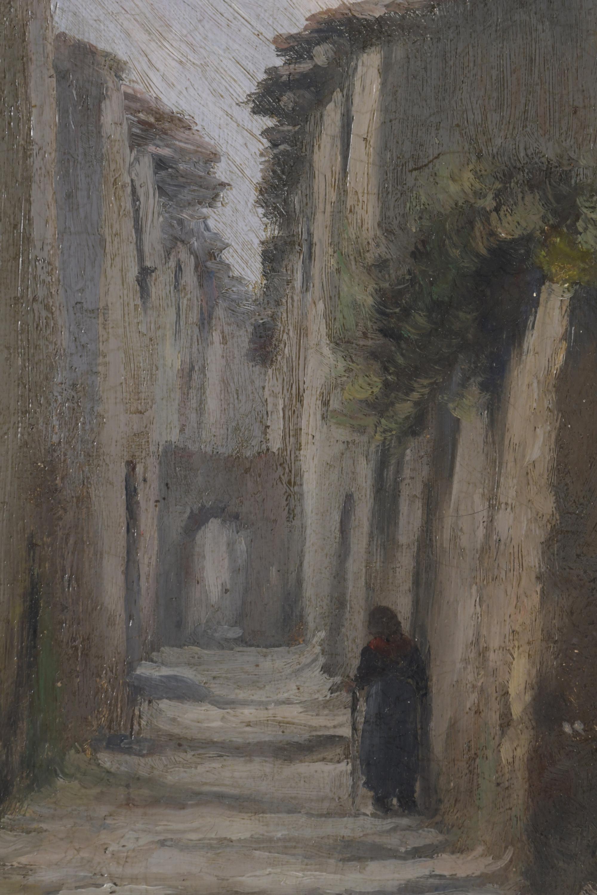 MODEST URGELL I INGLADA (1839-1919). "CALLE CON FIGURA".