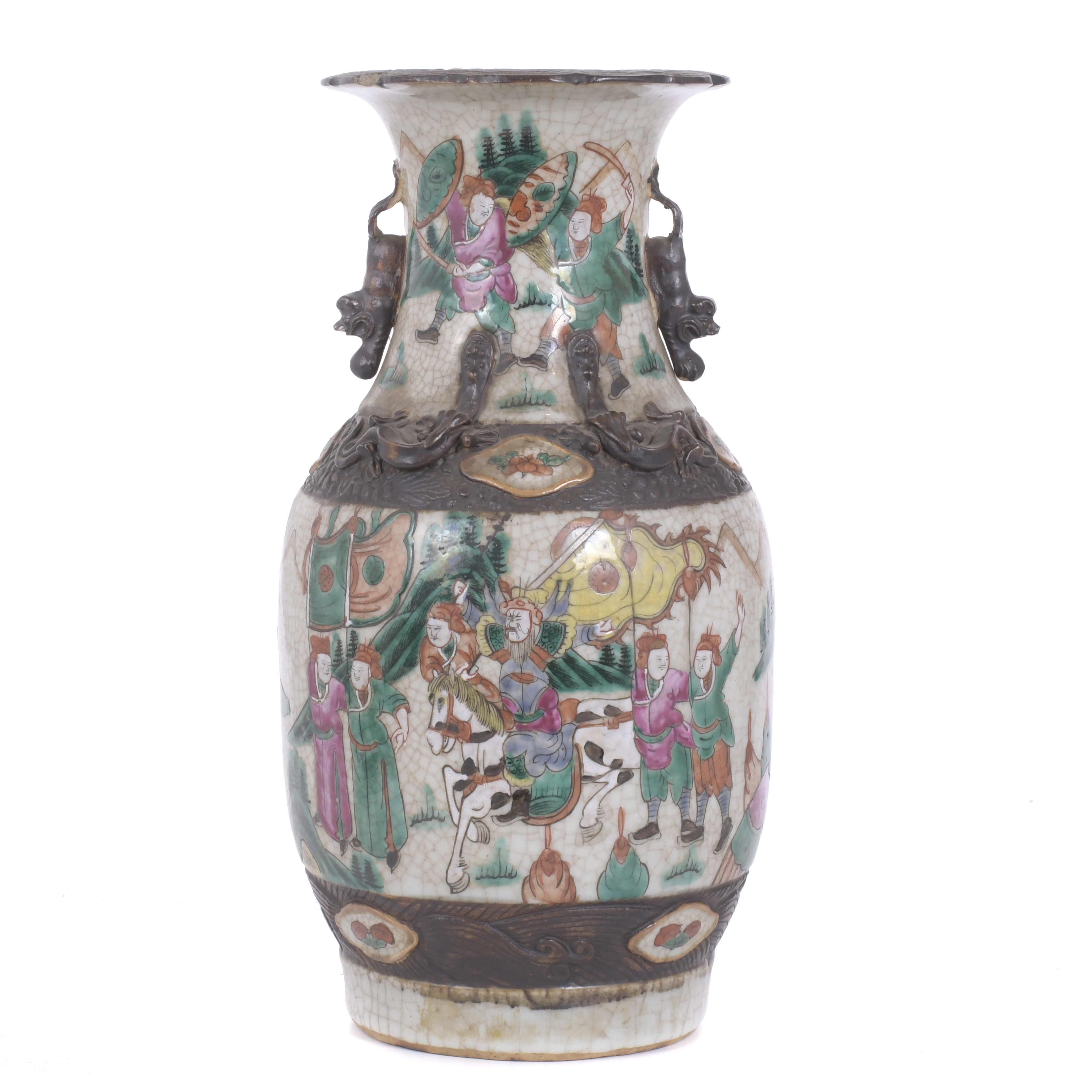 ESCUELA CHINA, MED. SIGLO XX.  Jarrón en porcelana de Nanji