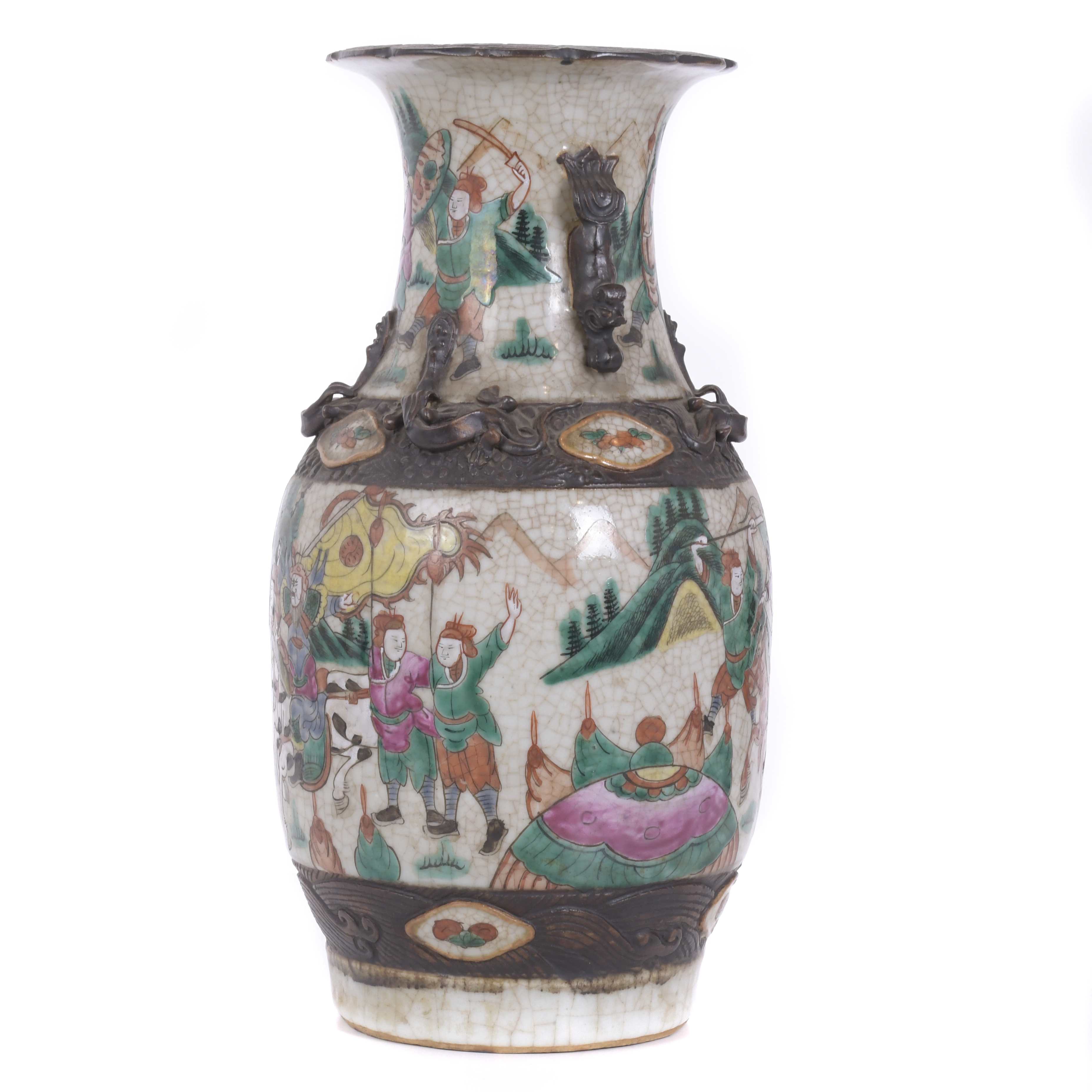ESCUELA CHINA, MED. SIGLO XX.  Jarrón en porcelana de Nanji
