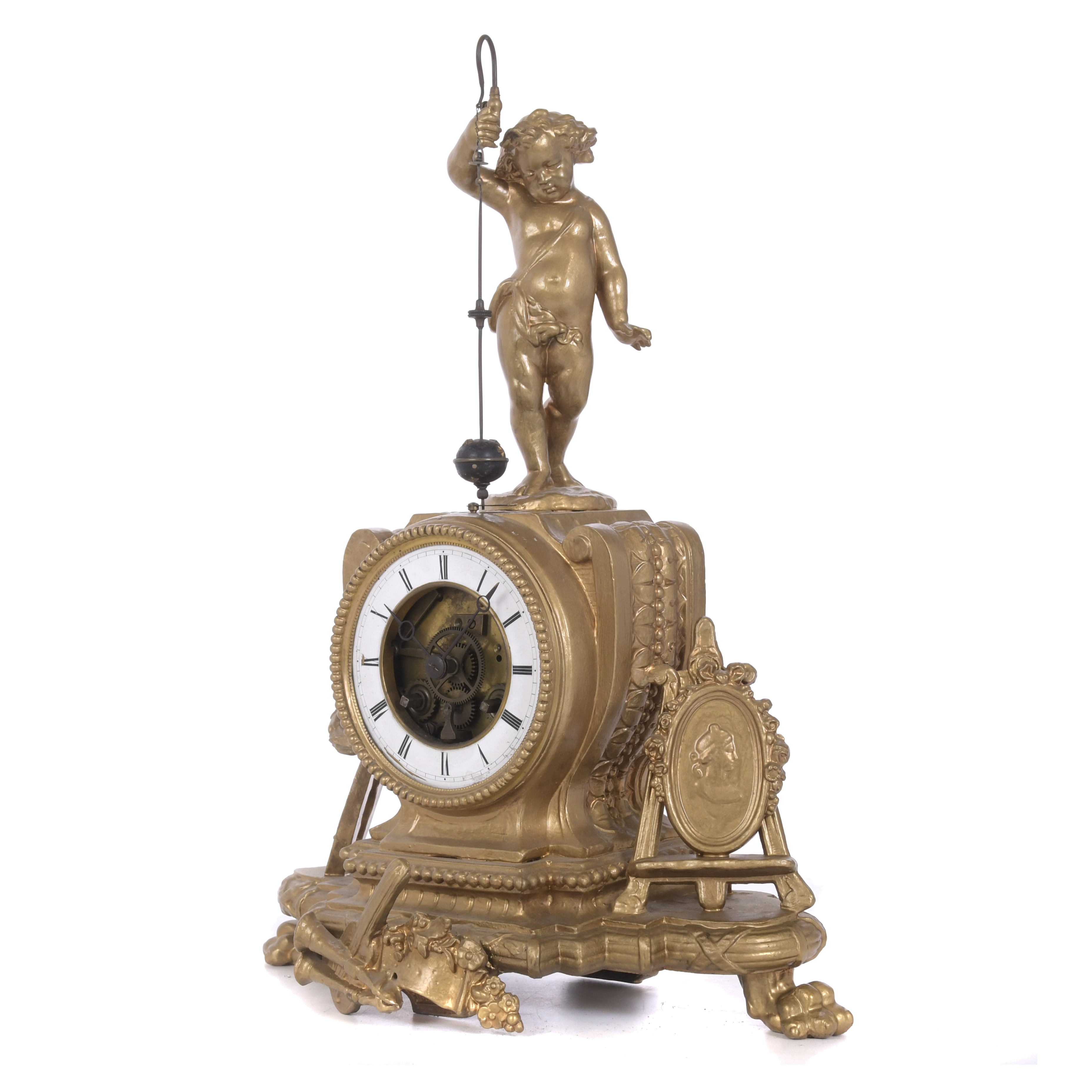 RELOJ DE SOBREMESA LOUIS PHILIPPE CON ALEGORÍA A LAS ARTES,