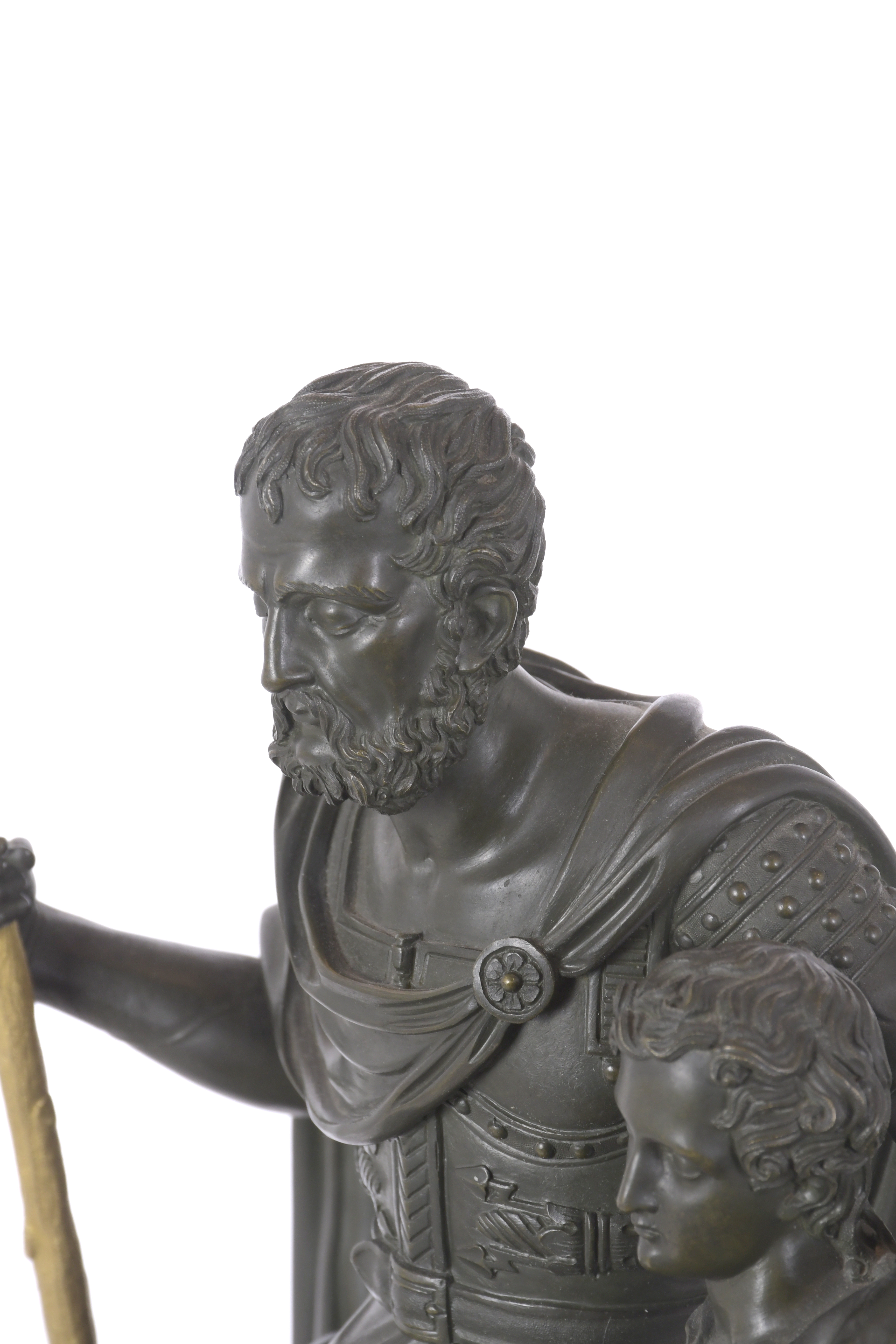 Reloj de sobremesa Imperio con alegoría a la leyenda de Bel