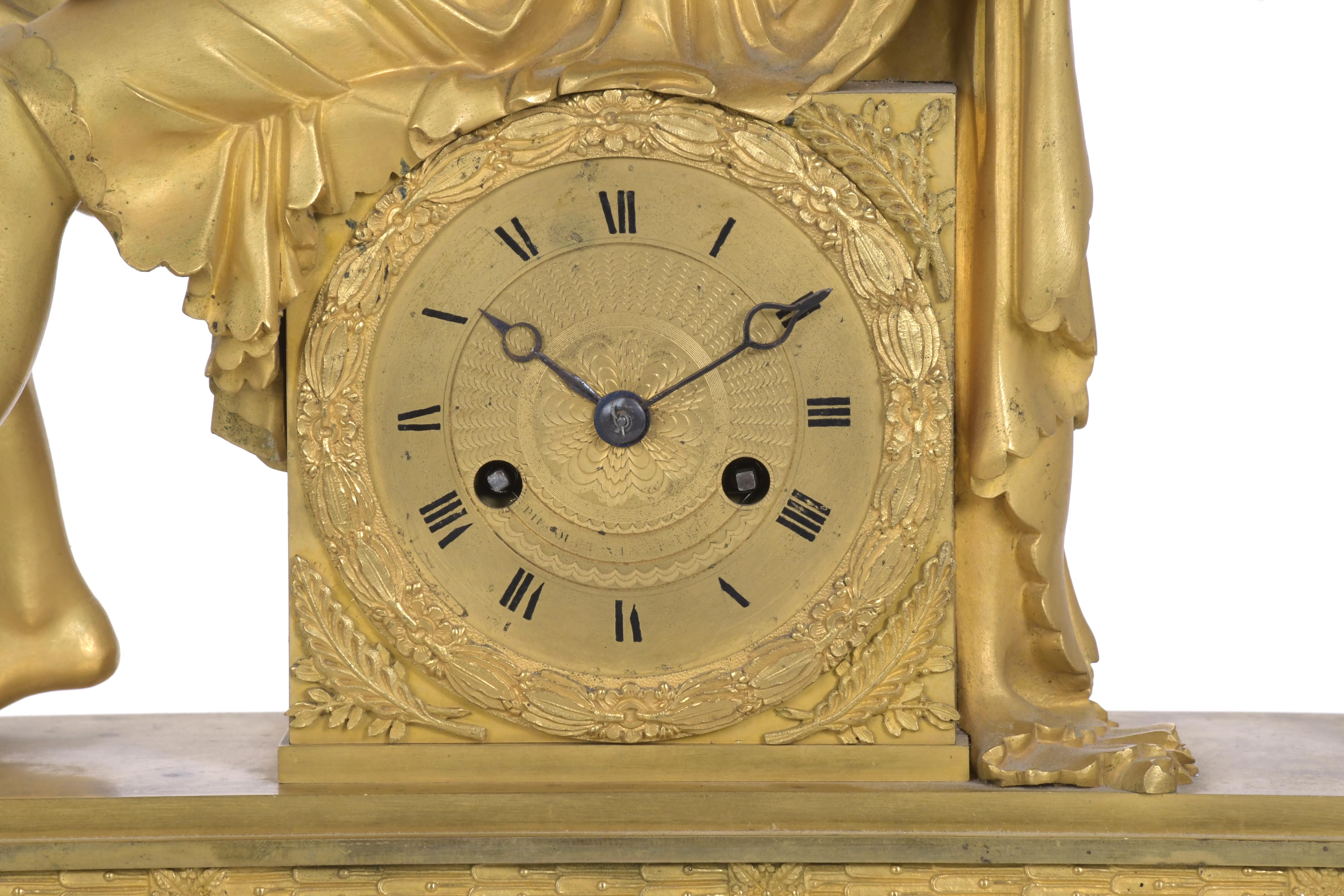 ROBERT ROBIN (1742 - 1799). Reloj de sobremesa Imperio con 