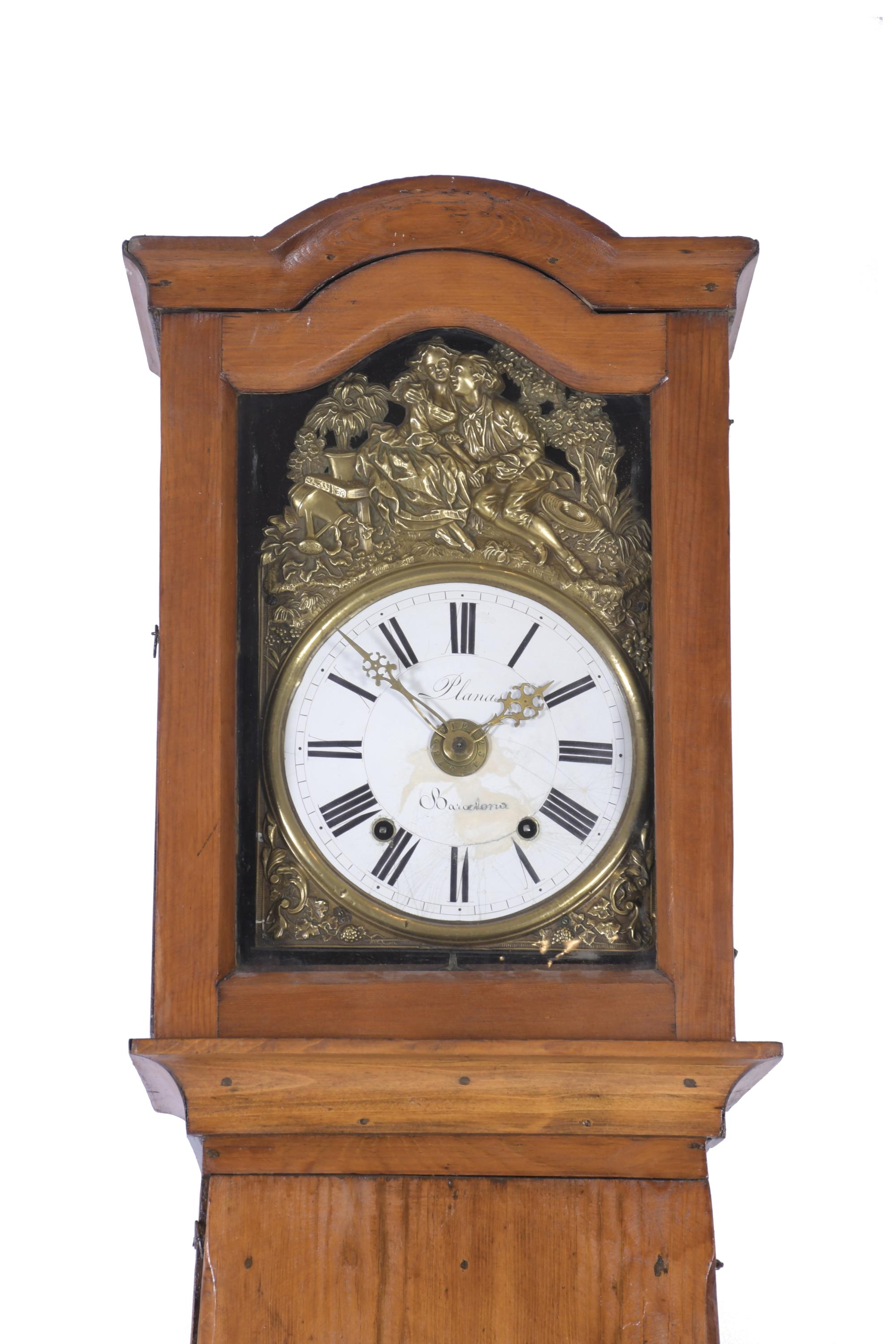 Reloj de pie popular catalán, siglo XIX.